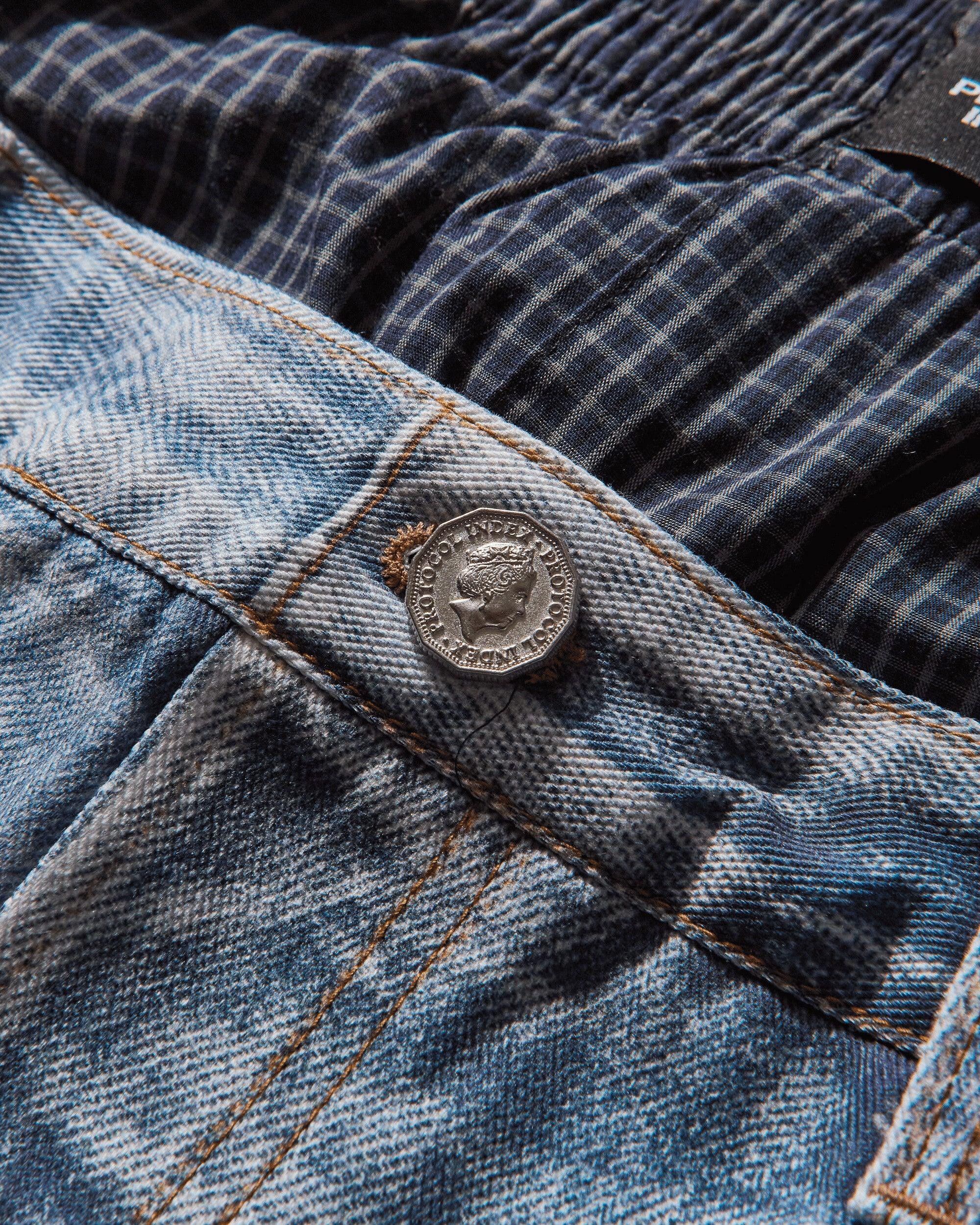 Protocol Index Men S Trompe-l Œil Layered Pants in Blue for Men | Lyst