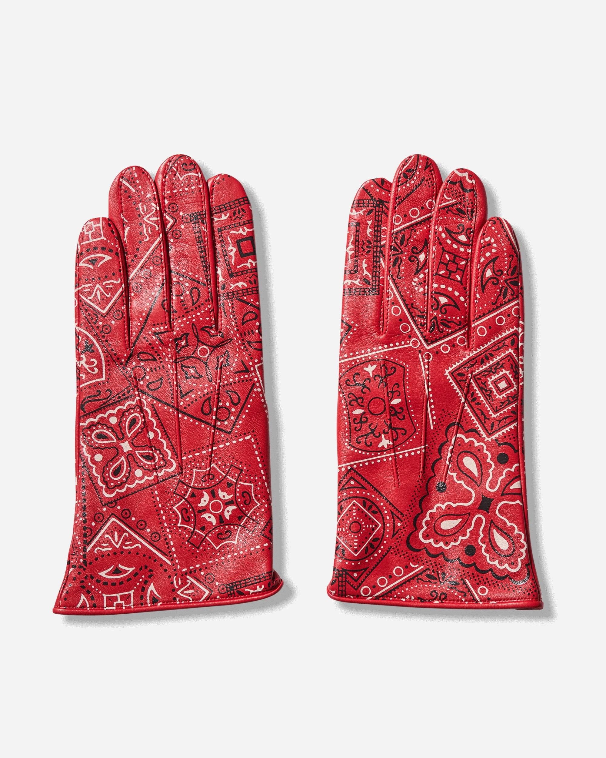 Kapital Leather Cookie Bandana Gloves in Red for Men | Lyst