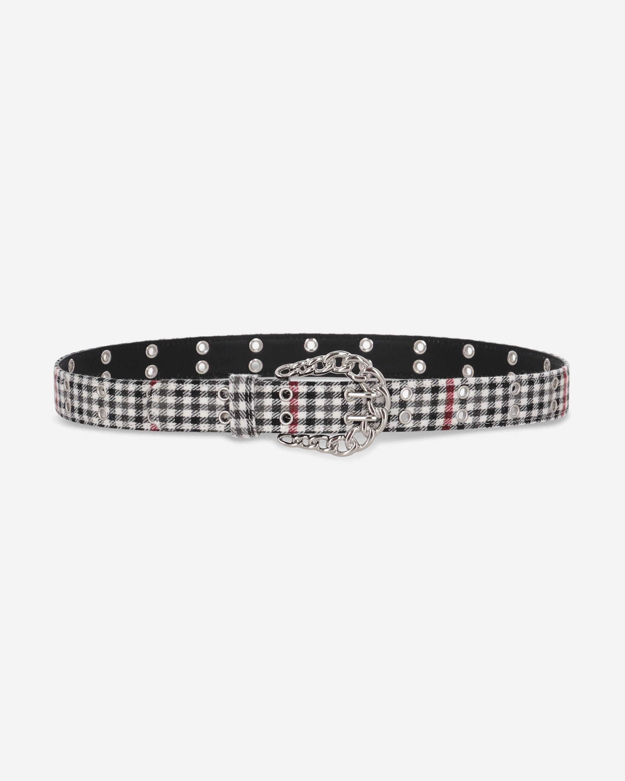 AFB Flannel Check Belt Houndstooth Pattern in White for Men | Lyst