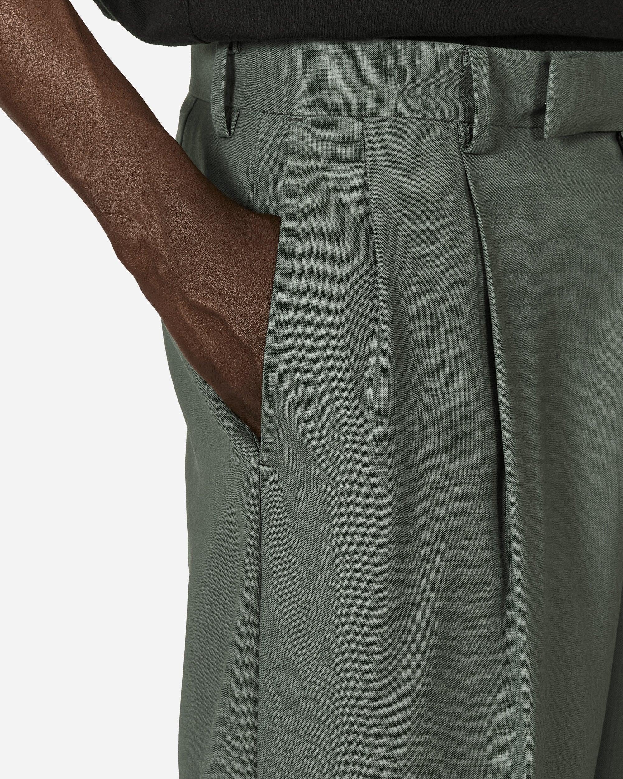 Wacko Maria Dormeuil Double Pleated Trousers in Green for Wacko Maria Dormeuil Double Pleated Trousers in Green for