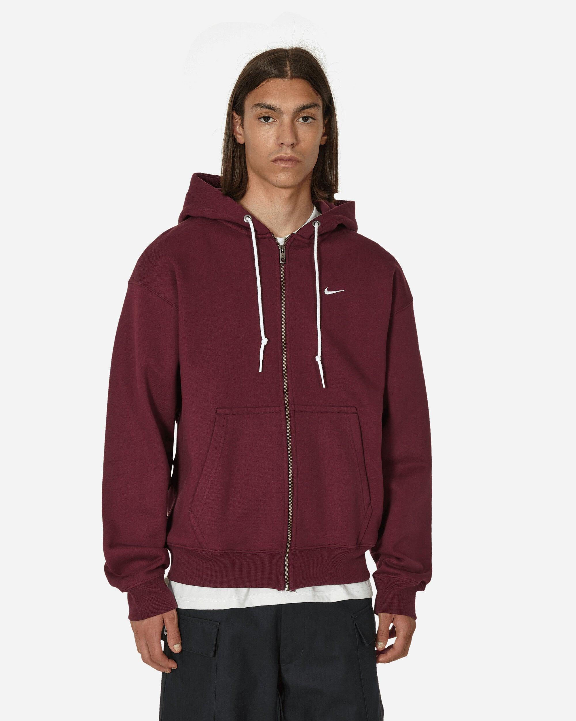 Nike Solo Swoosh Full-zip Hooded Sweatshirt Night Maroon in Red for Men |  Lyst