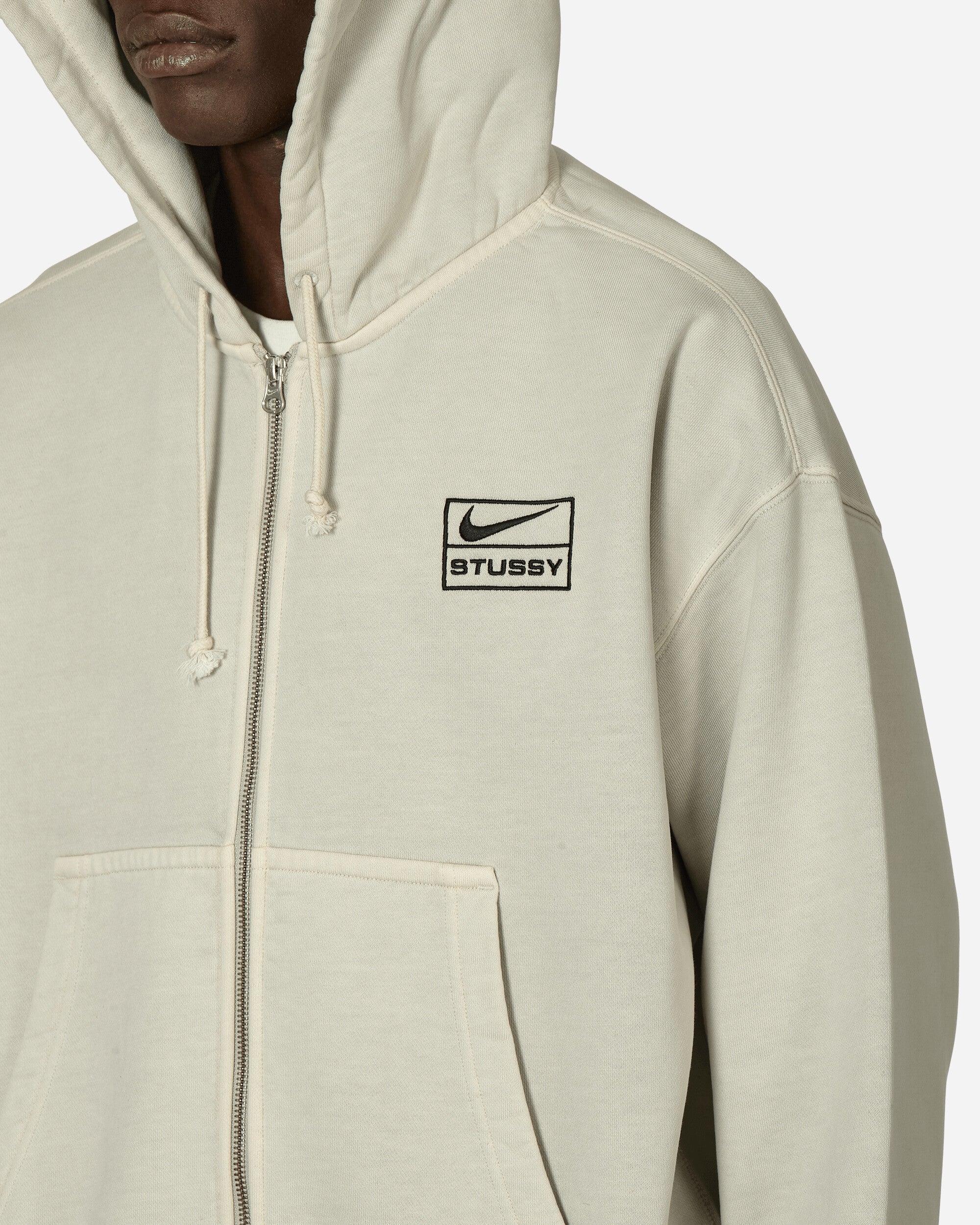 Nike Stüssy Full-Zip Fleece Hoodie Light Bone in White for Nike Stüssy Full-Zip Fleece Hoodie Light Bone in White for