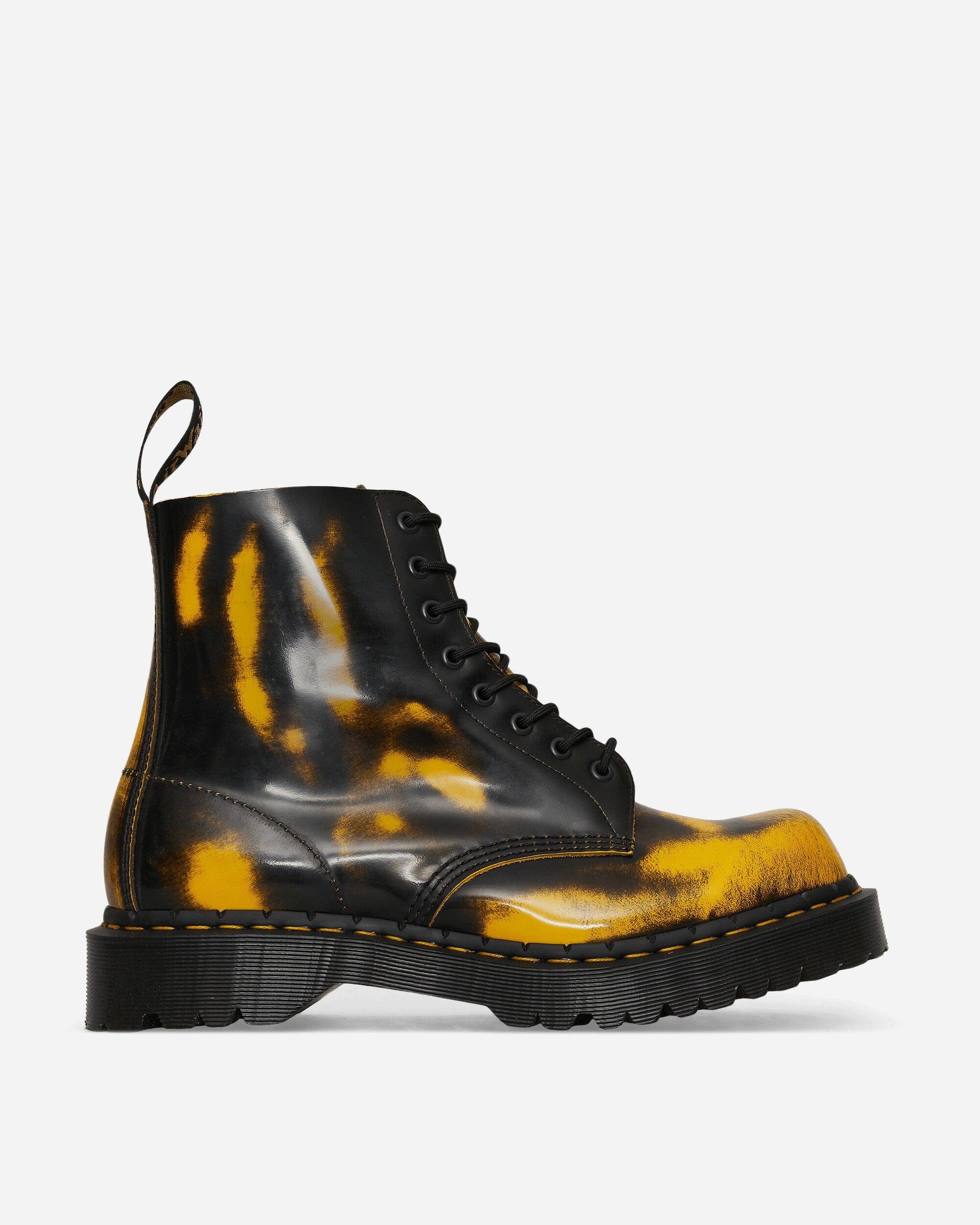 Dr. Martens 1460 Pascal Men\'s Size 9 Smooth Leather Black Yellow Lace Up Boots Street pavement. DM main image 4