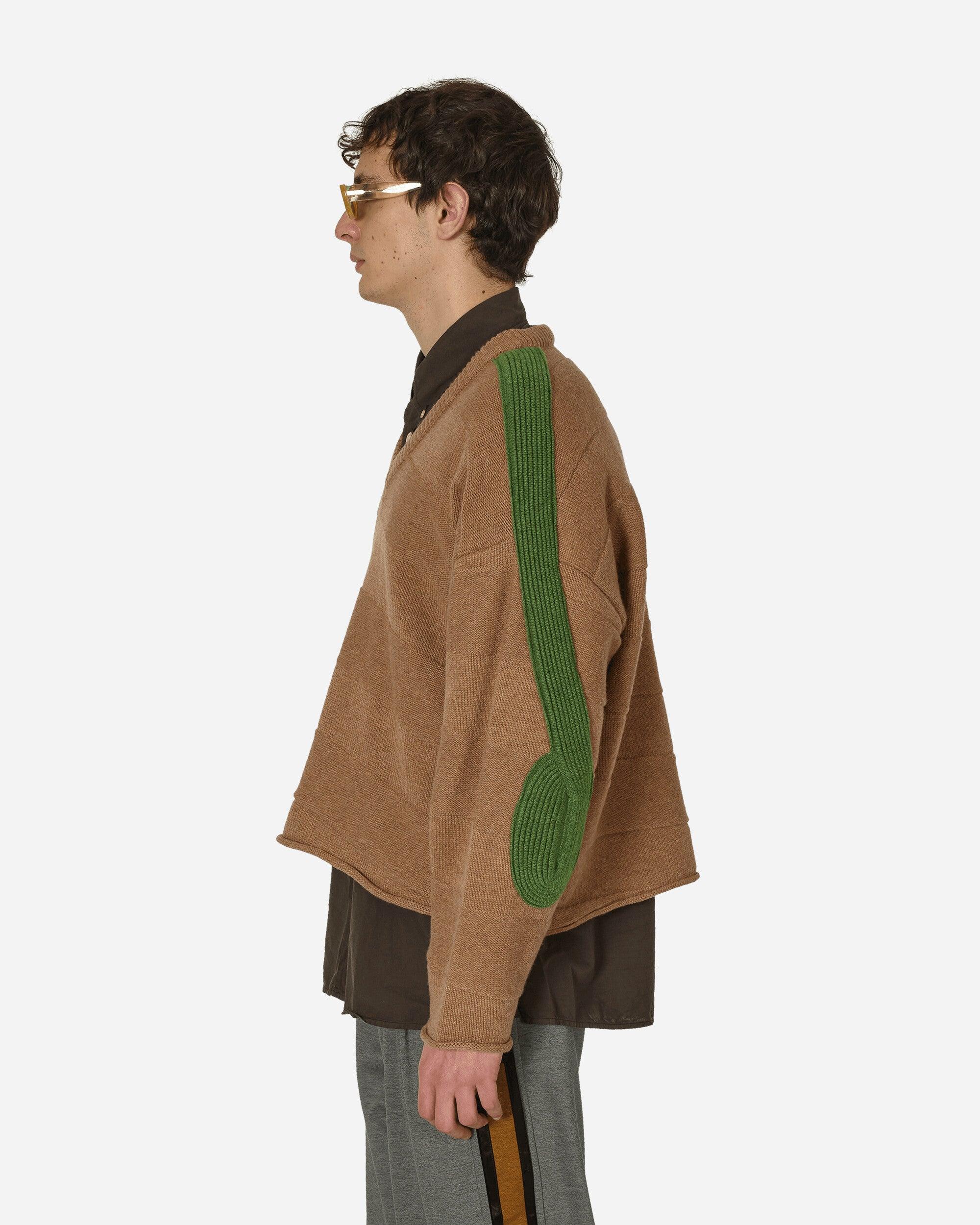 Kiko Kostadinov Delian V-Neck Jumper Melange Almond in Brown for 