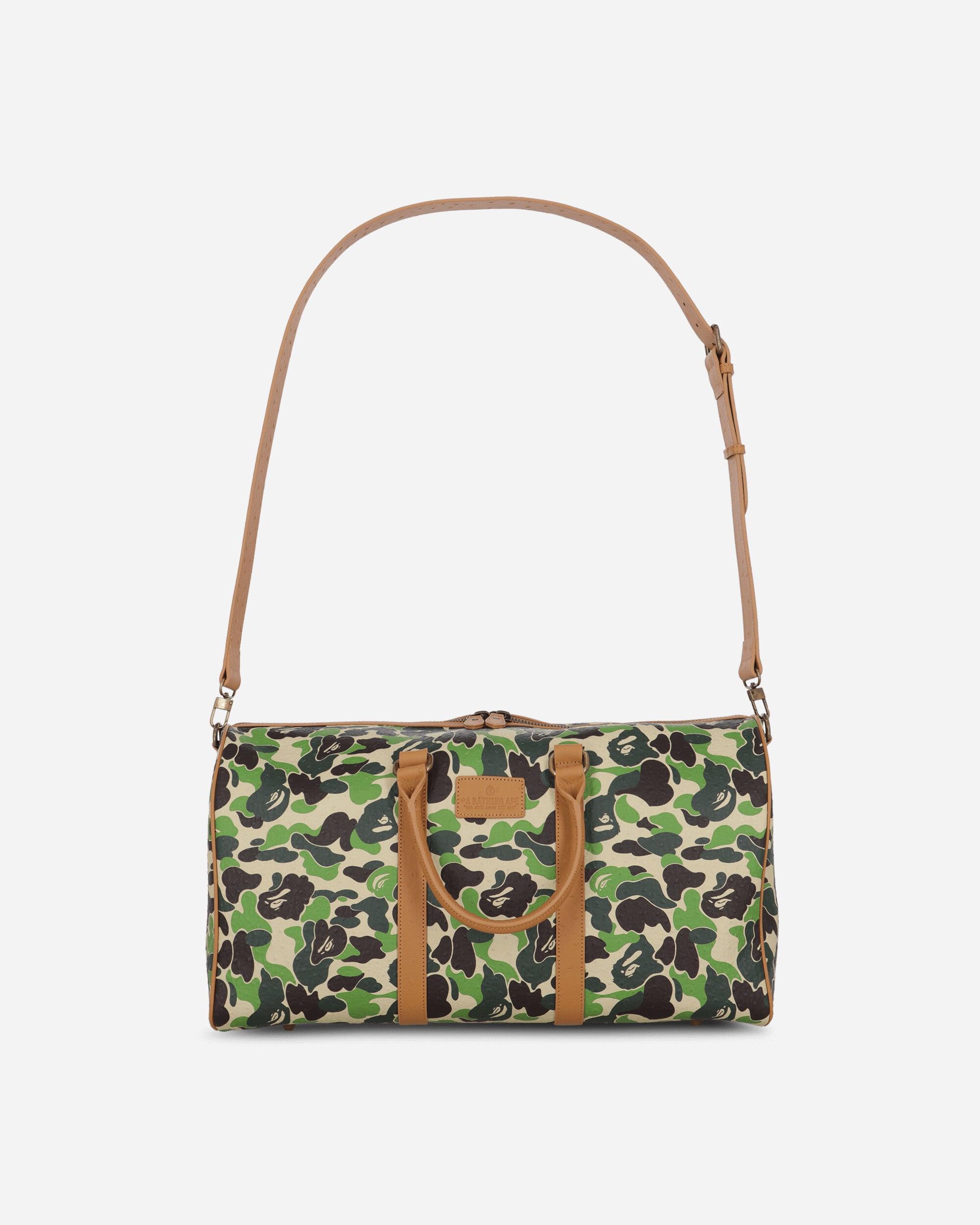 A Bathing Ape Abc Camo Pu Ostrich Boston Bag in Green for Men | Lyst