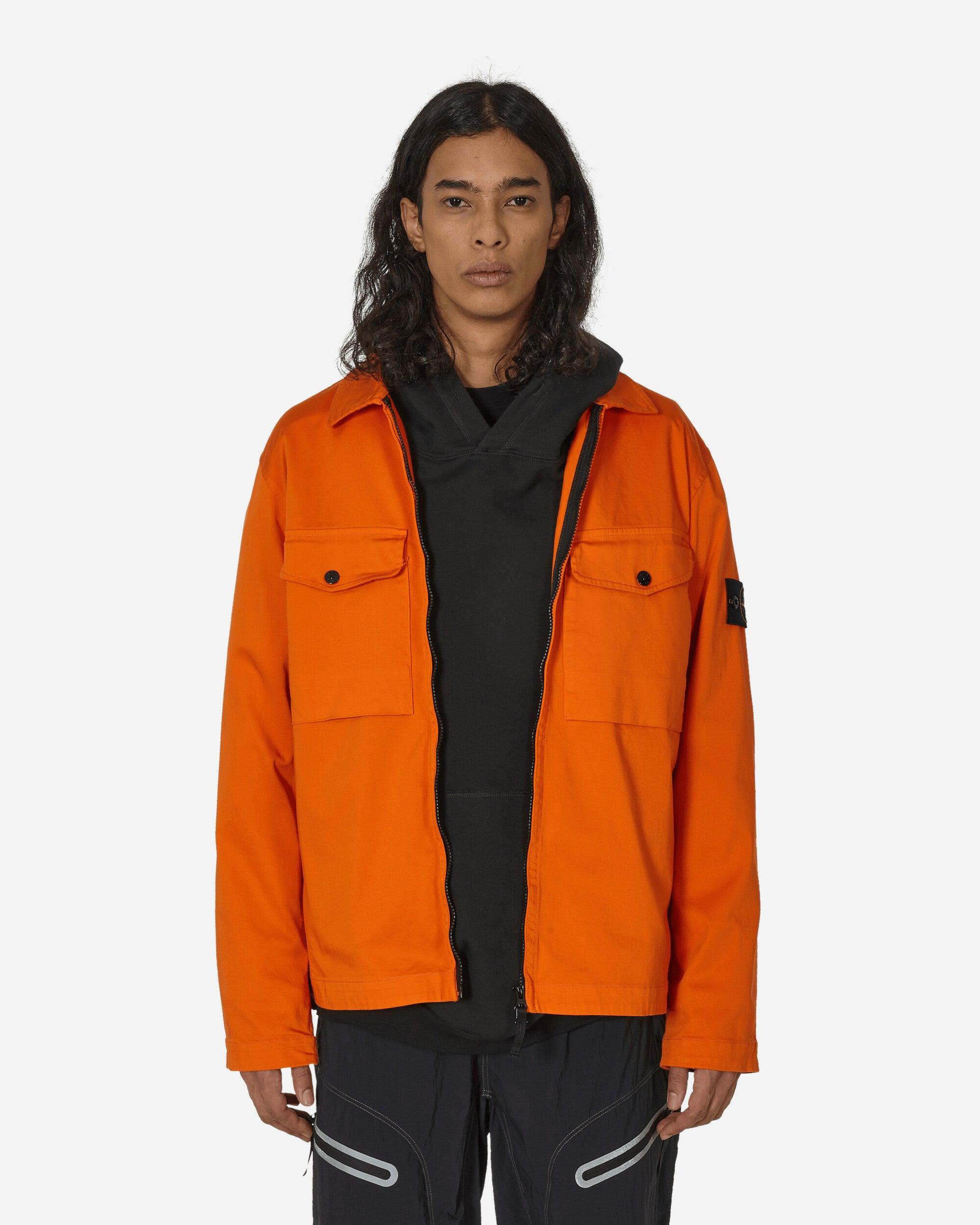 Stone Island Garment Dyed Overshirt in Orange for Men Lyst