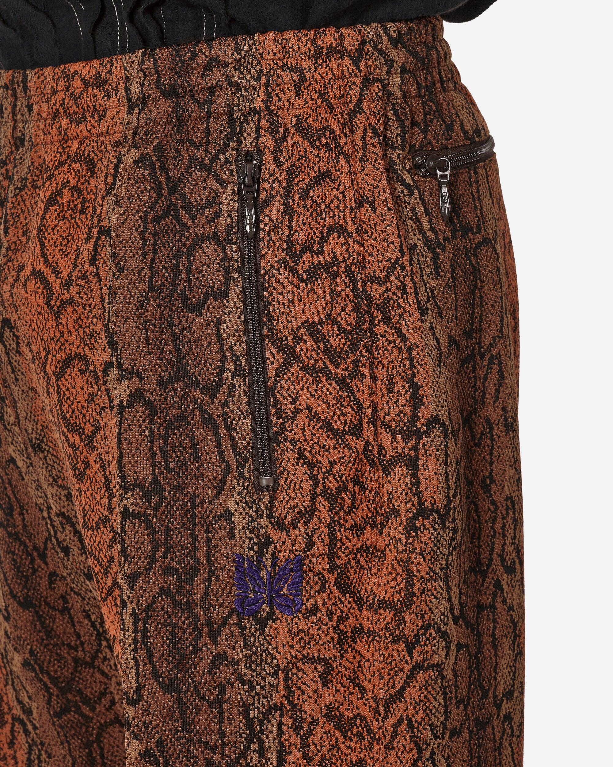 Needles Poly Smooth Track Pants Jacquard Python in Brown for Men