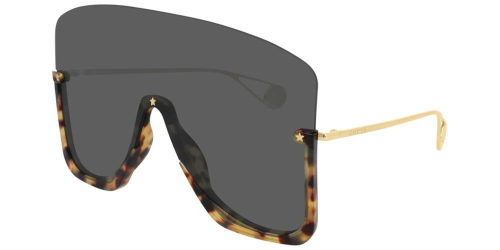 Alexander McQueen AM0129S Sunglasses 002 Havana//Brown Lens 56 mm