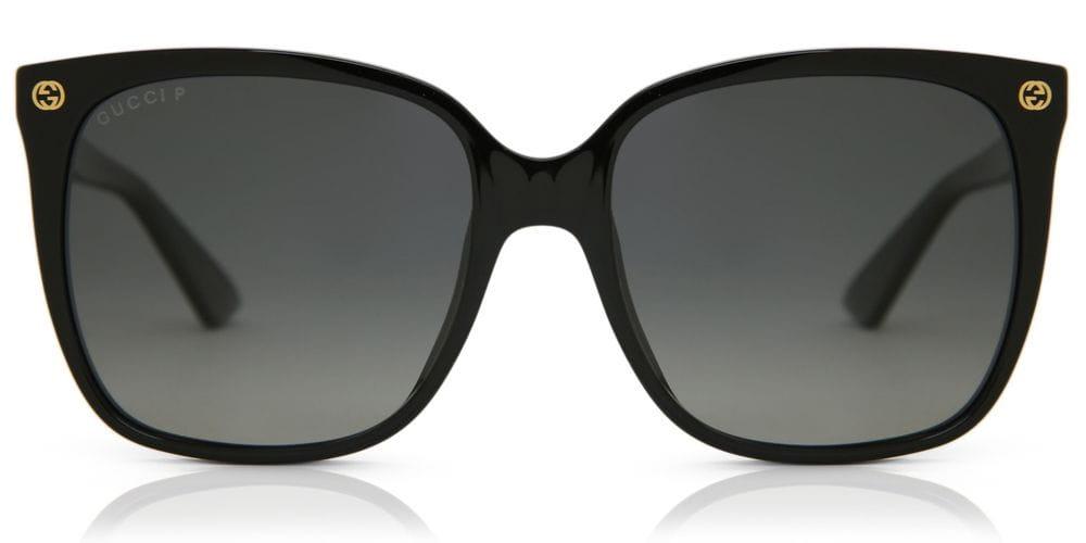 Gucci GG0022S Polarized 007 Women's Sunglasses Black Size 57 Free Rx