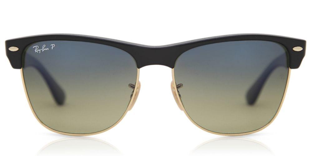 RayBan Rb4175 Clubmaster Oversized Flash Lenses Polarized 877/76 Black