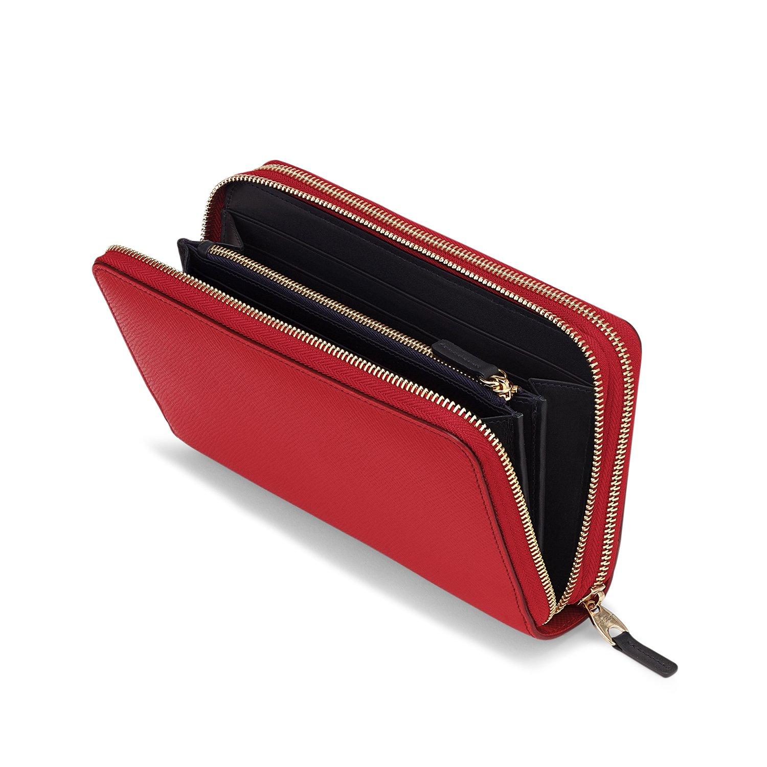 Smythson Double Zip Travel Wallet in Red for Men Lyst