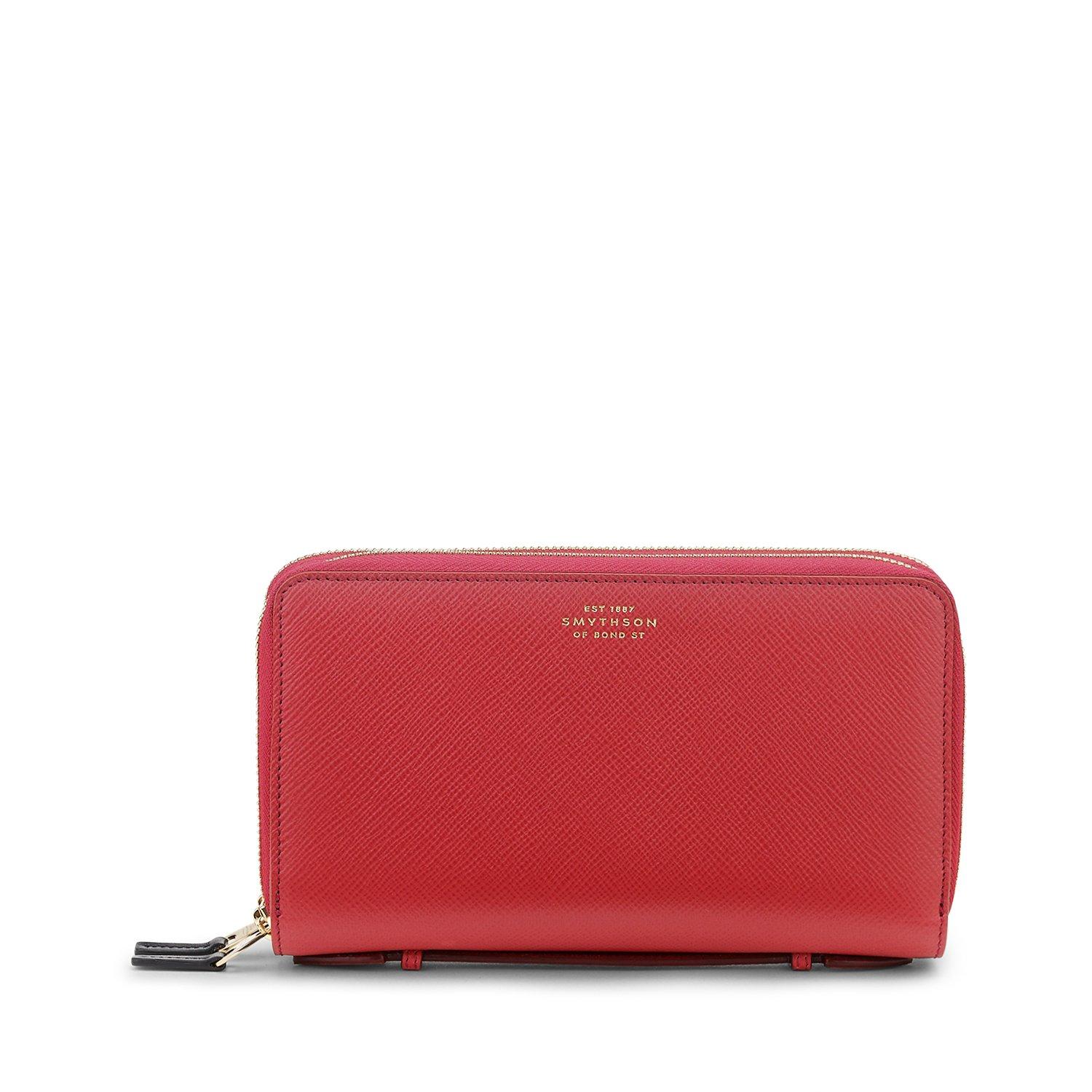 Smythson Double Zip Travel Wallet in Red for Men Lyst