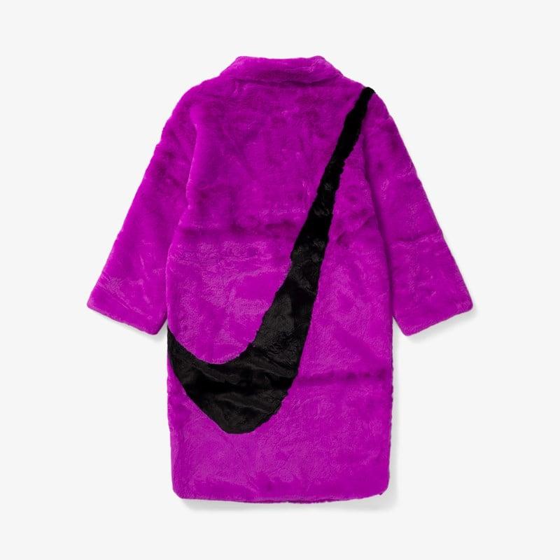 Nike Plush Faux Fur Long Jacket In Purple Lyst men-s-bomber-wrangler-leather-jacket-with-sherpa-fur-collar-jackets