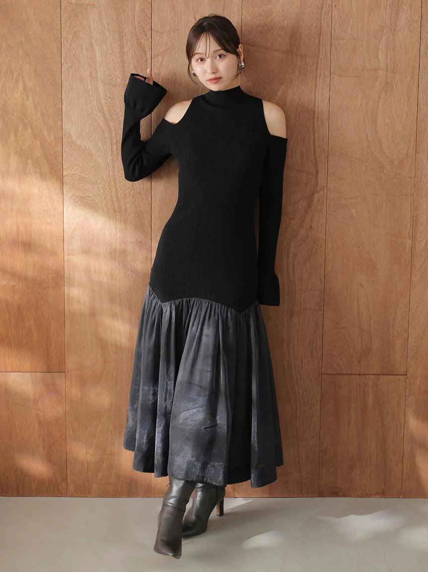 SNIDEL Sustainable Cold Shoulder Knit Dress in Natural | Lyst SNIDEL Sustainable Cold Shoulder Knit Dress in Natural | Lyst