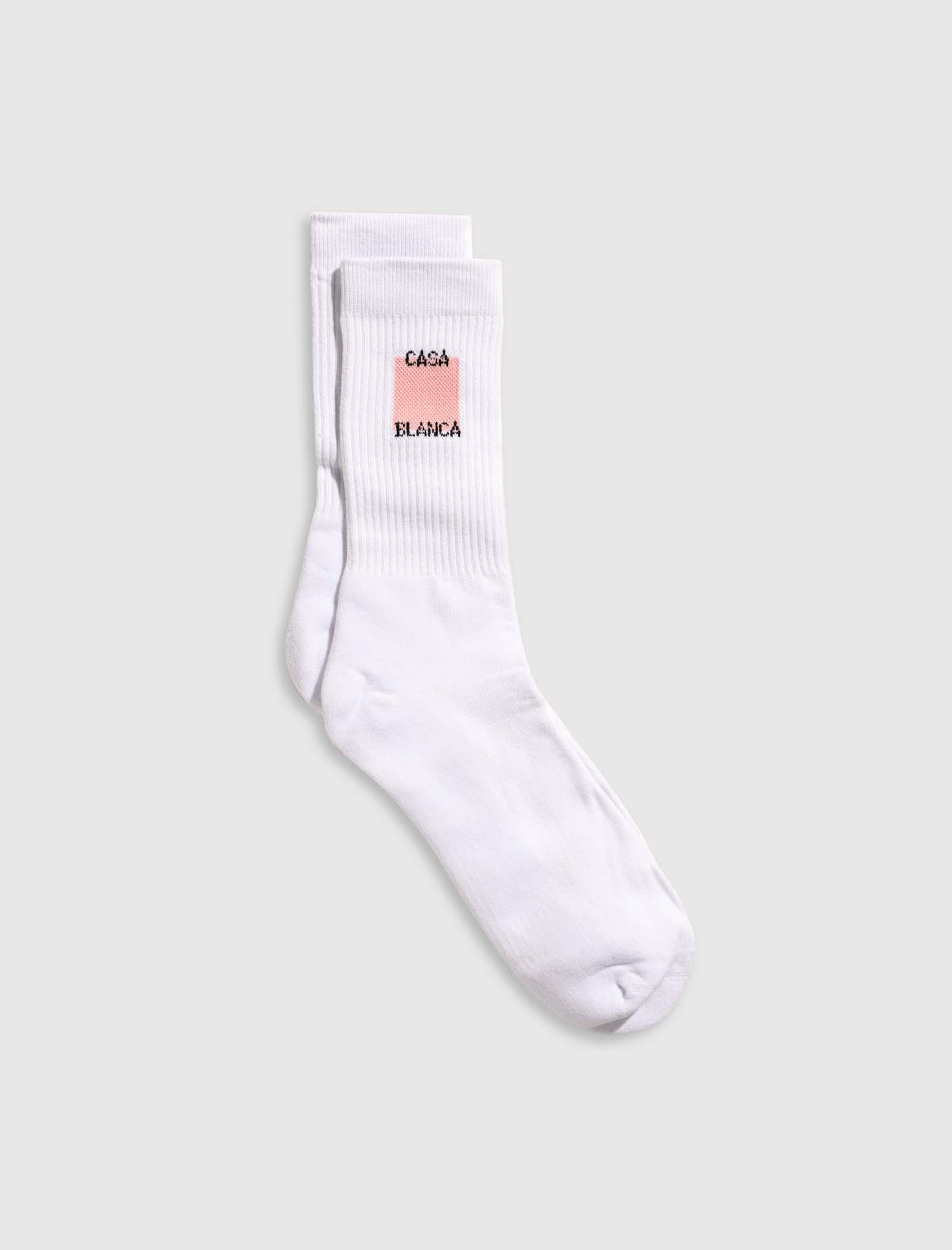 CASABLANCA Logo Sock in White for Men | Lyst