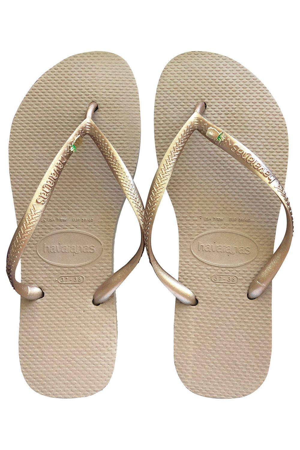 Havaianas Hawaii Slim Logo In Rose Gold With Pineapple (last One) in Gray |  Lyst