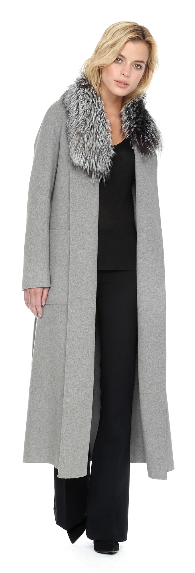 Lyst - Soia & Kyo Daphne-fx Double Face Wool Coat In Ash ...