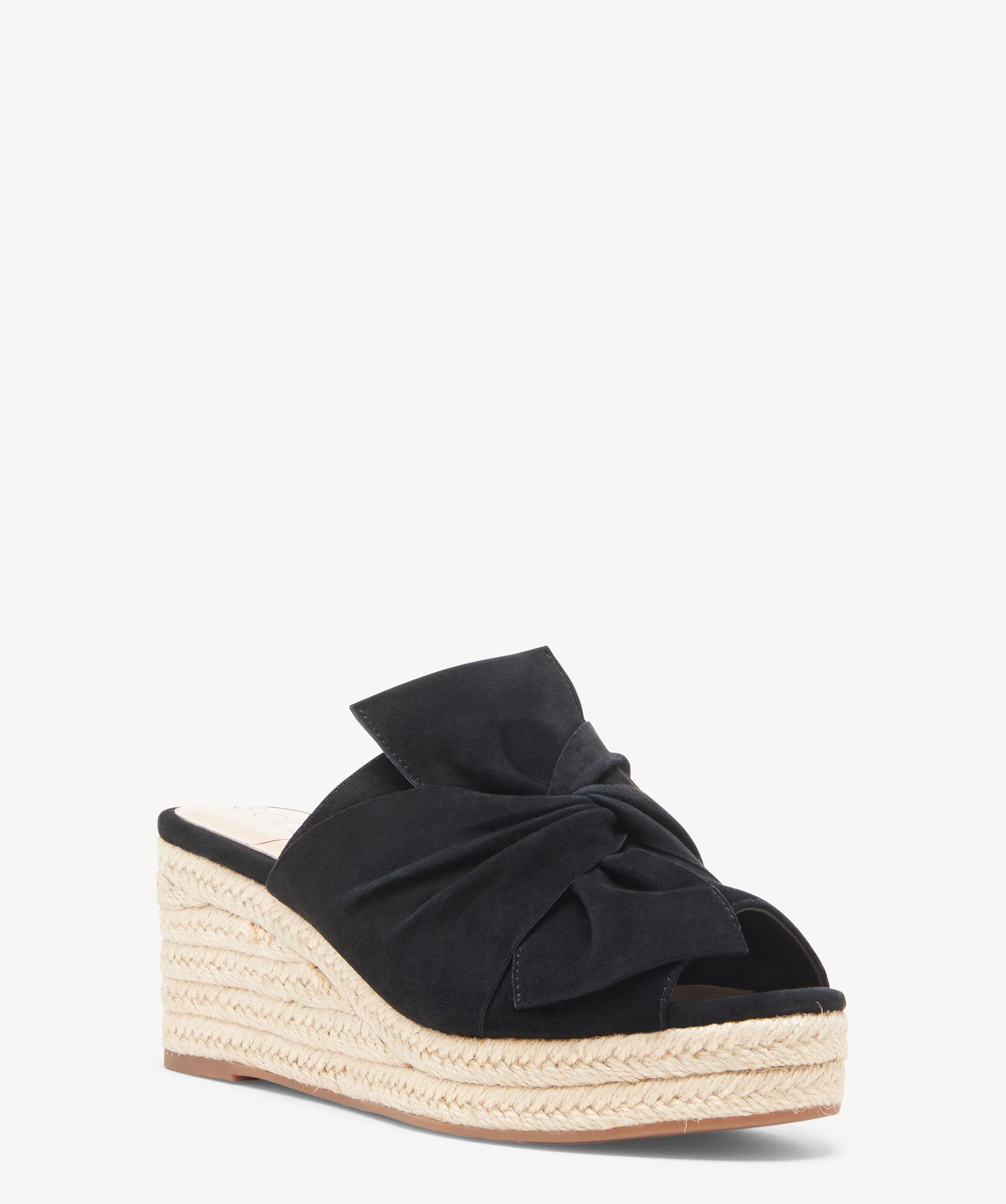 Sole Society Carima Tie Espadrille Wedge in Black Suede (Black) - Lyst