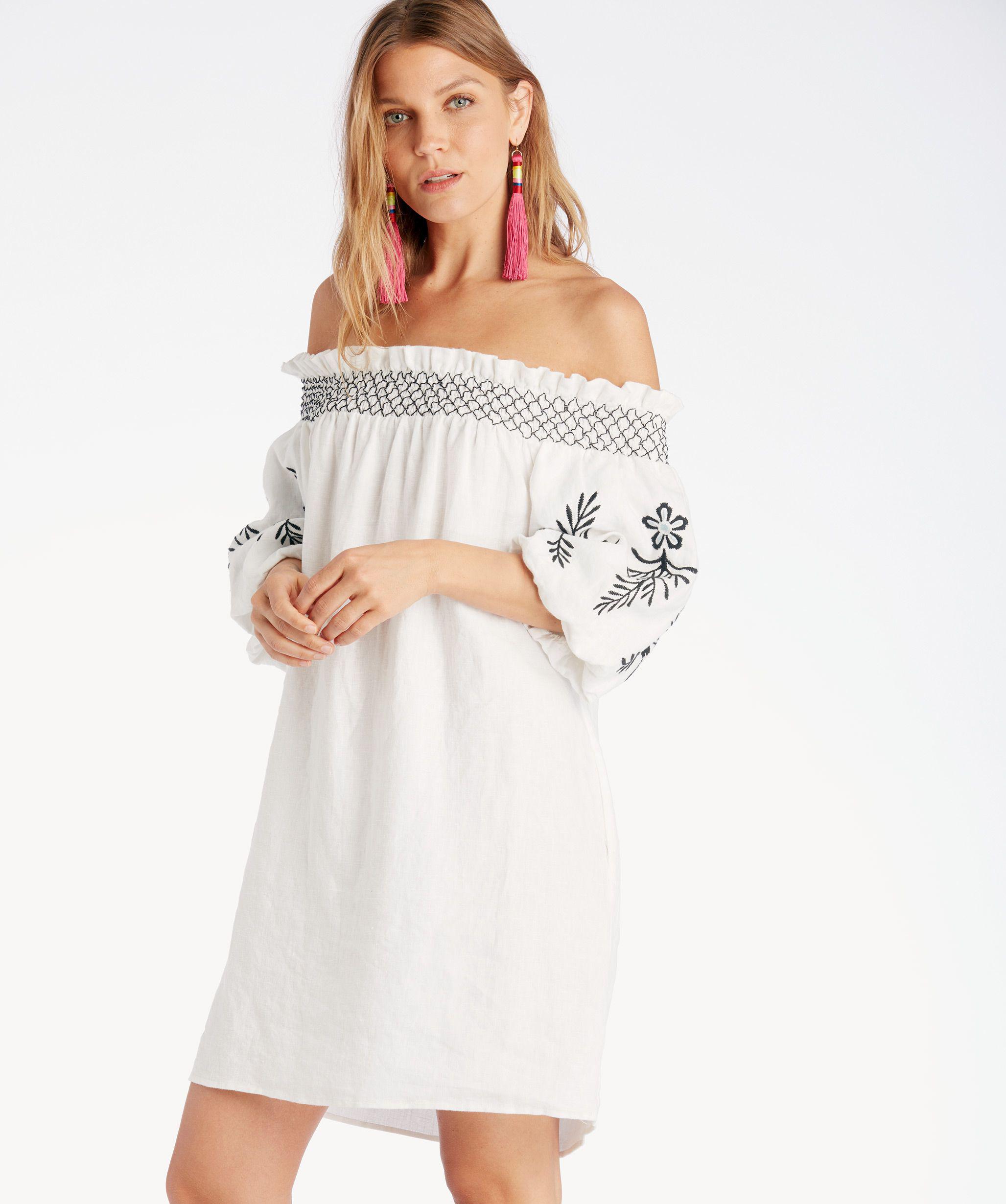Off Shoulder Linen Dress