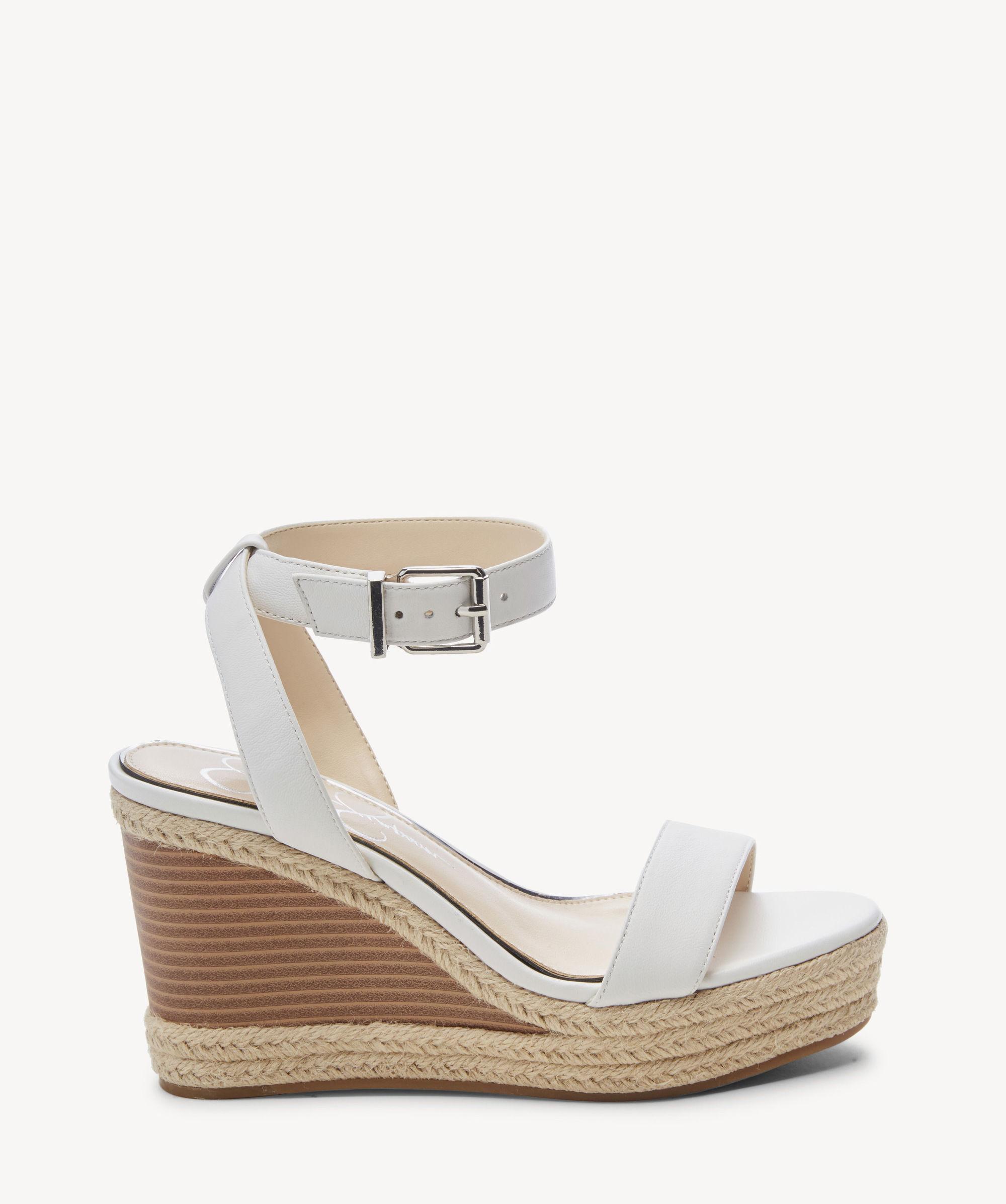 Jessica Simpson Leather Maylra Platform Wedge Sandal in Bright White ...