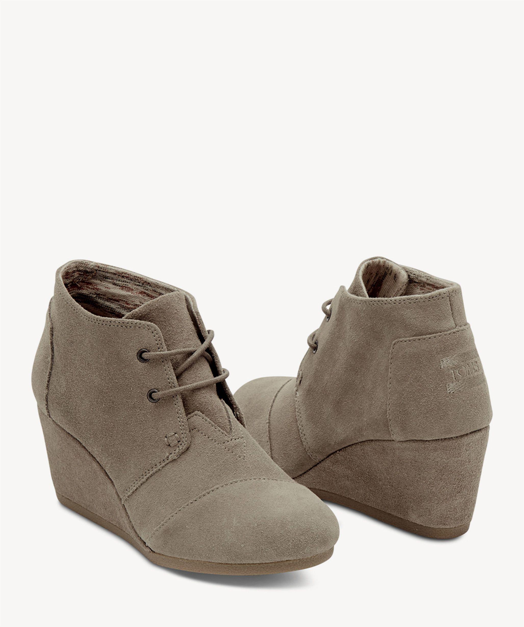 grey toms wedge booties