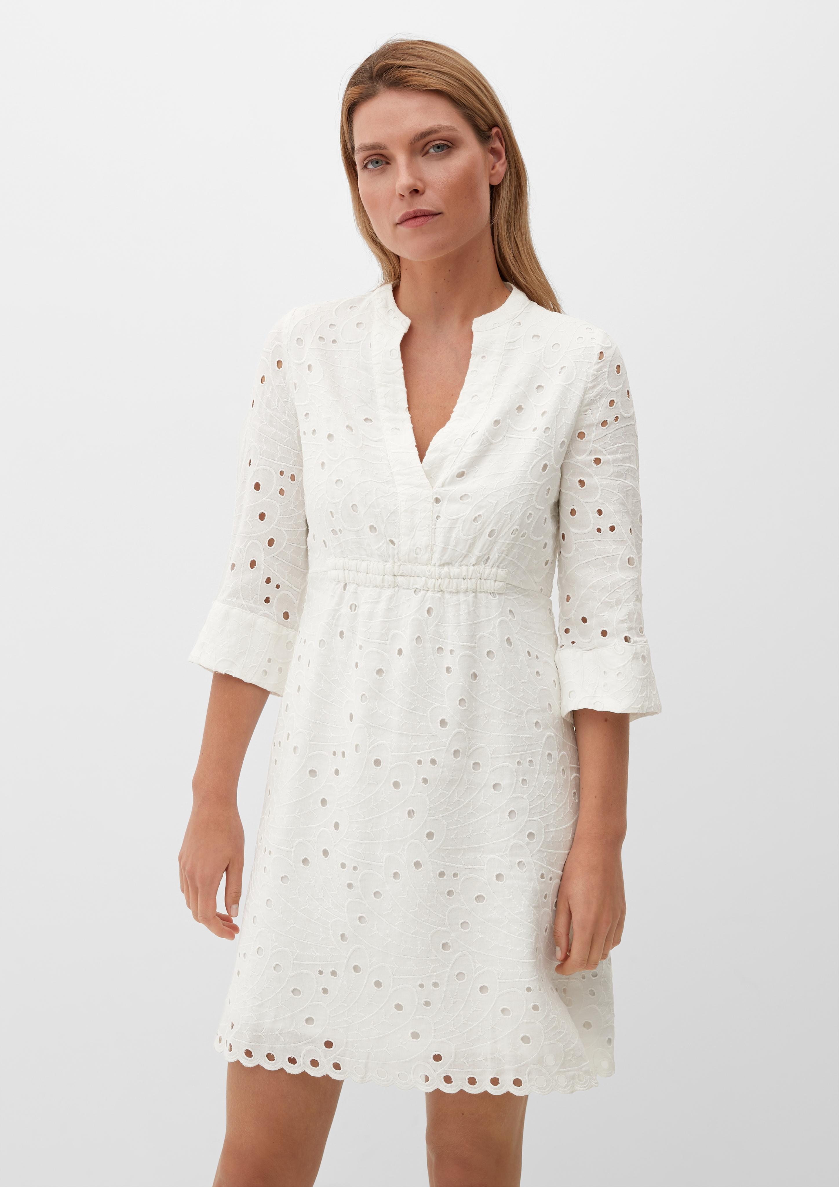 S.oliver Kleid aus Broderie Anglaise in Weiß | Lyst DE