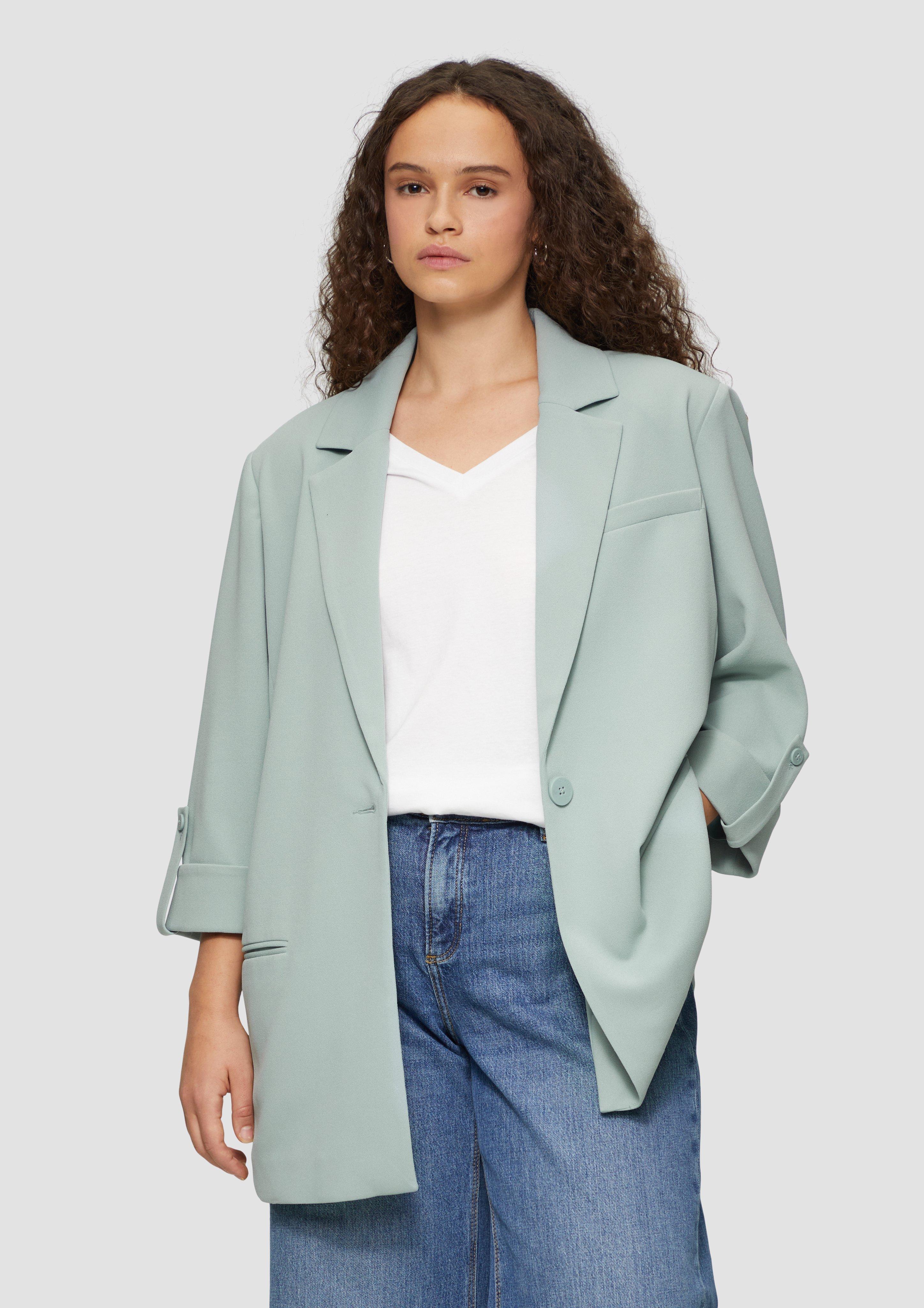 QS Interlock-Blazer Mit Krempelarm - Elegant Für Business & Party