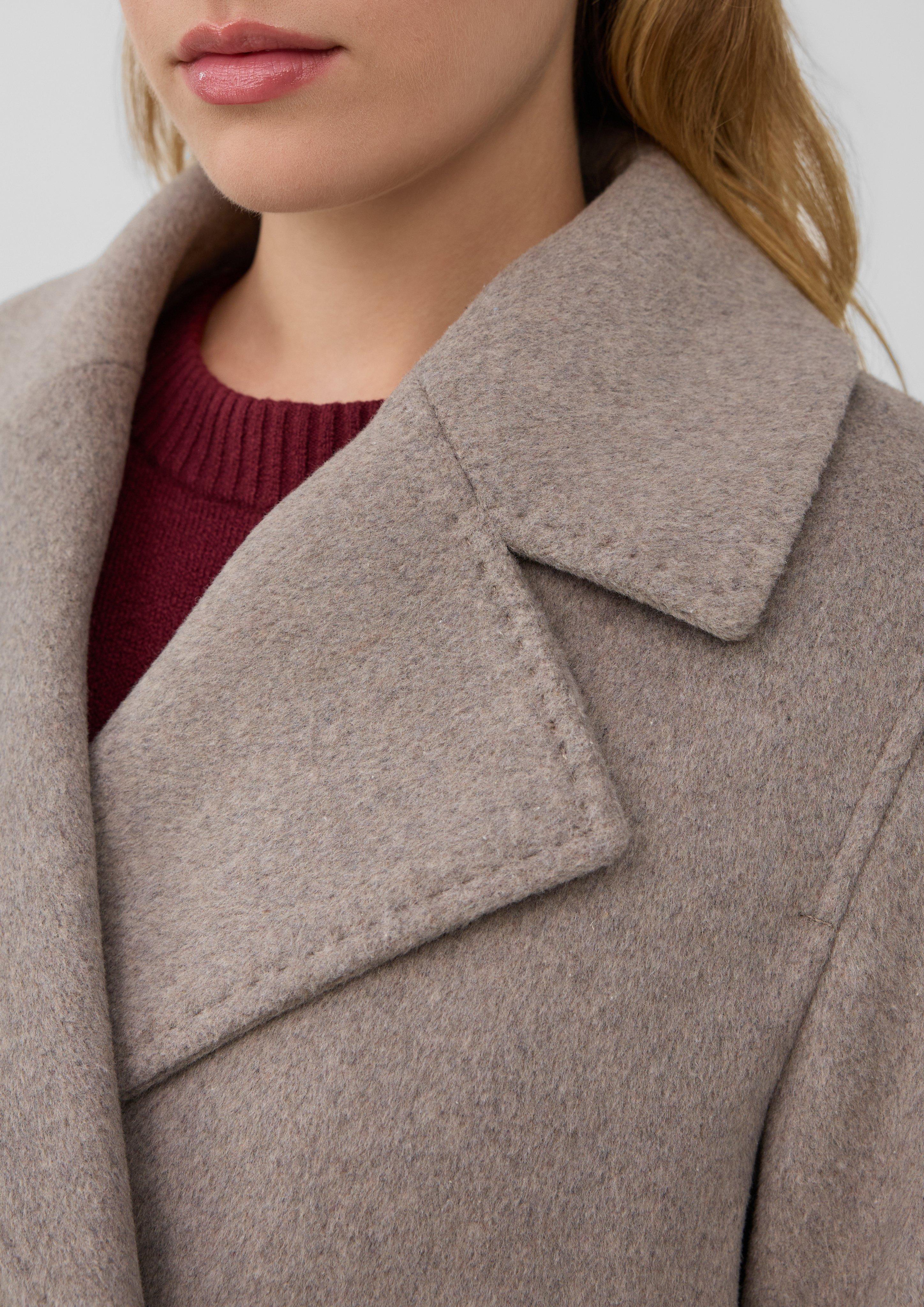 S Oliver Wollmantel Dunkelrot Reverskragen S Oliver Mantel Rot