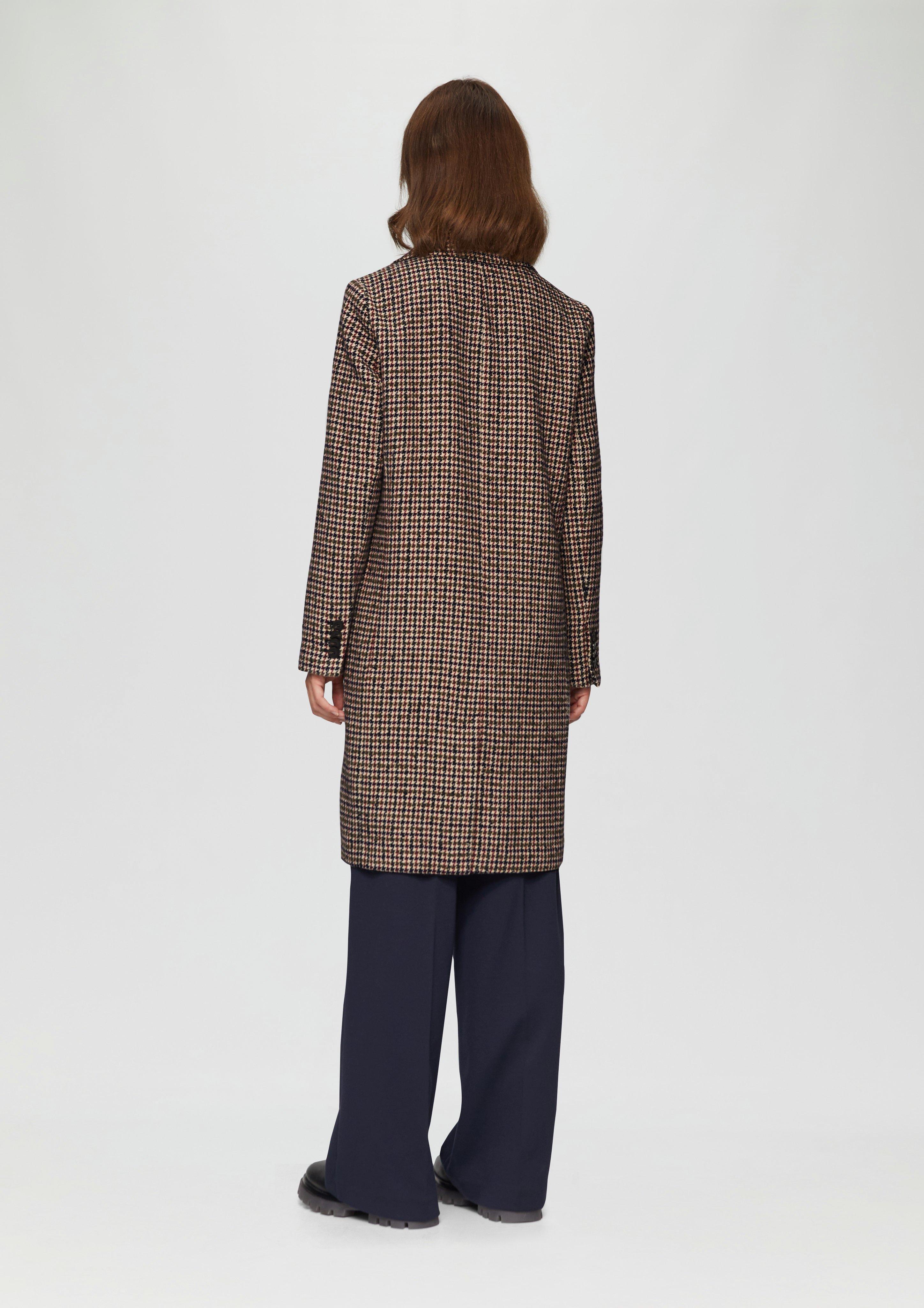 S Oliver Karierter Wollmantel S Oliver Mantel Karo Beige