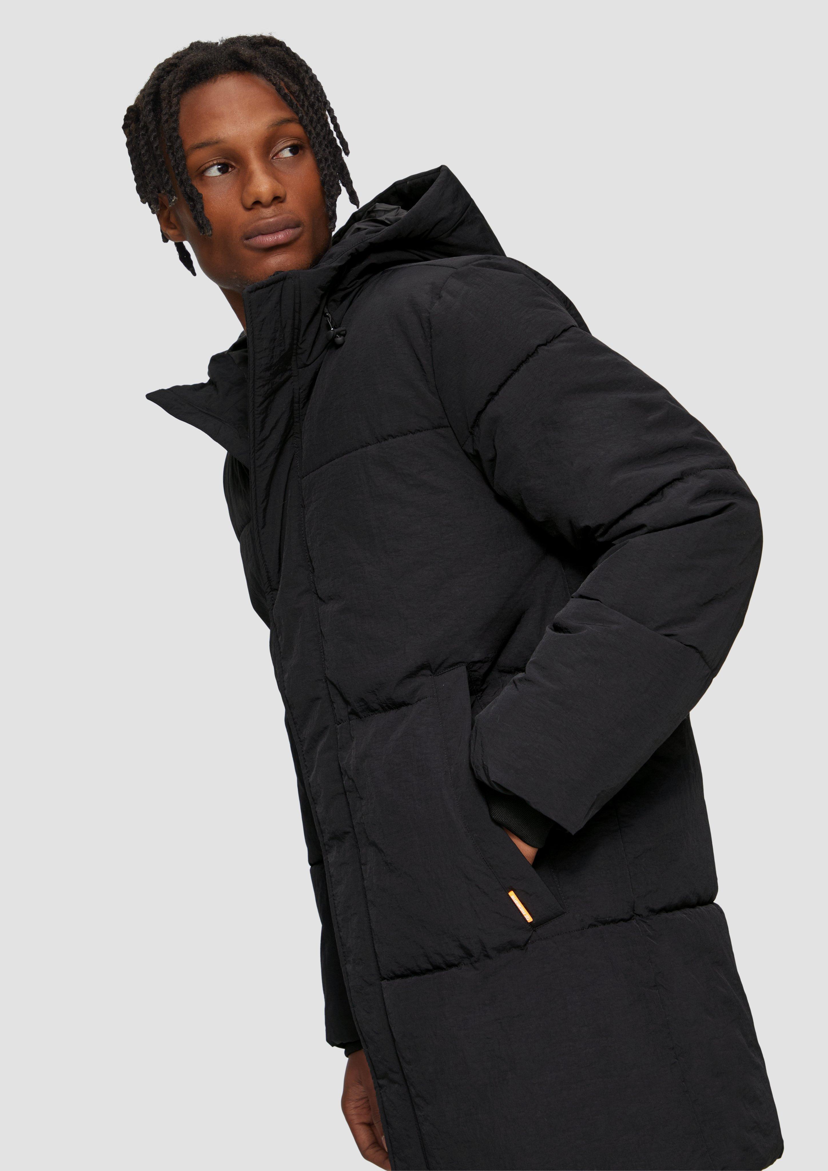 QS Gesteppter Outdoor-Mantel mit Kapuze in Schwarz für Herren