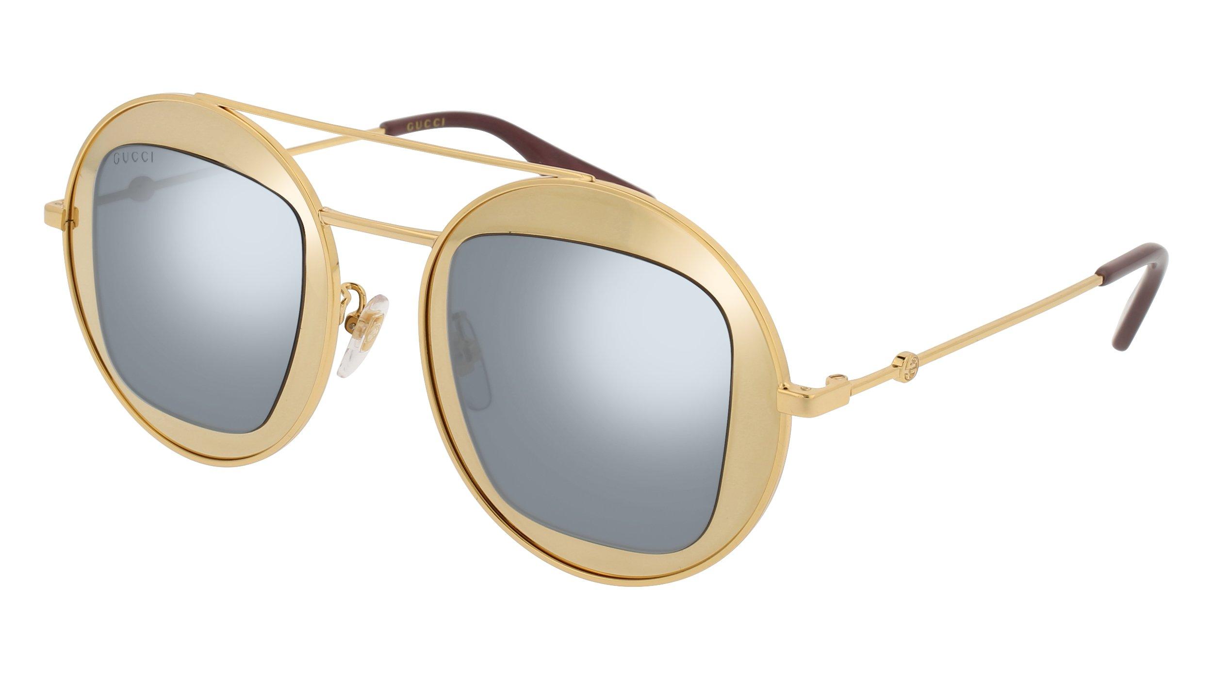 Gucci Oversized Round Mirrored Sunglasses in Metallic | Lyst