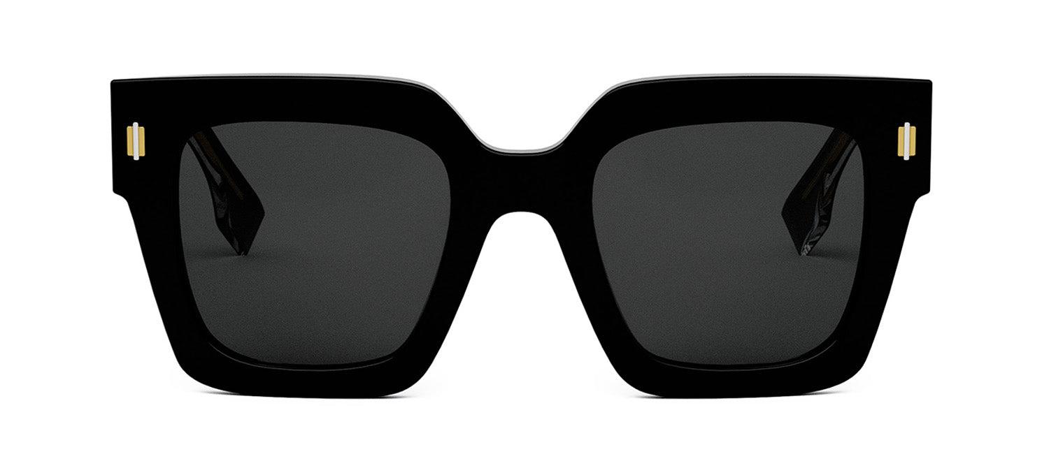 Fendi Roma Fe 40101i 01a Black Square Sunglasses | Lyst