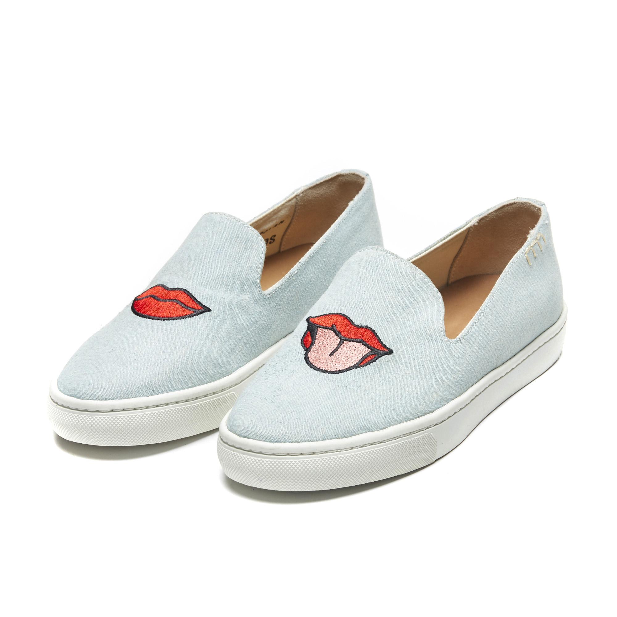 embroidered slip on shoes