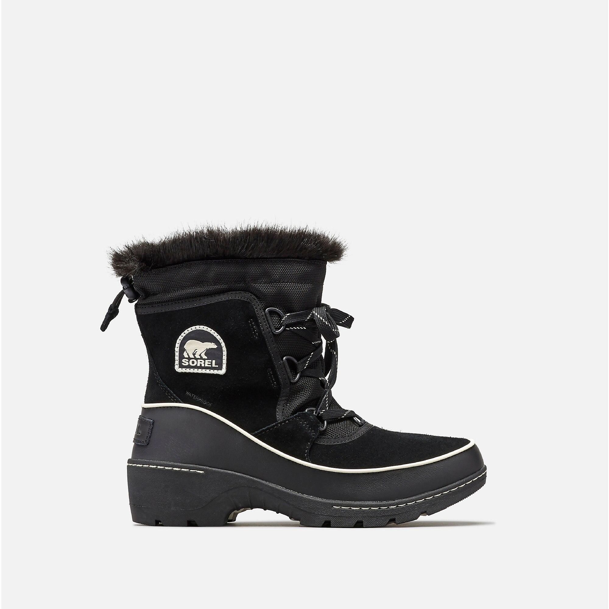 black sorel boots with fur
