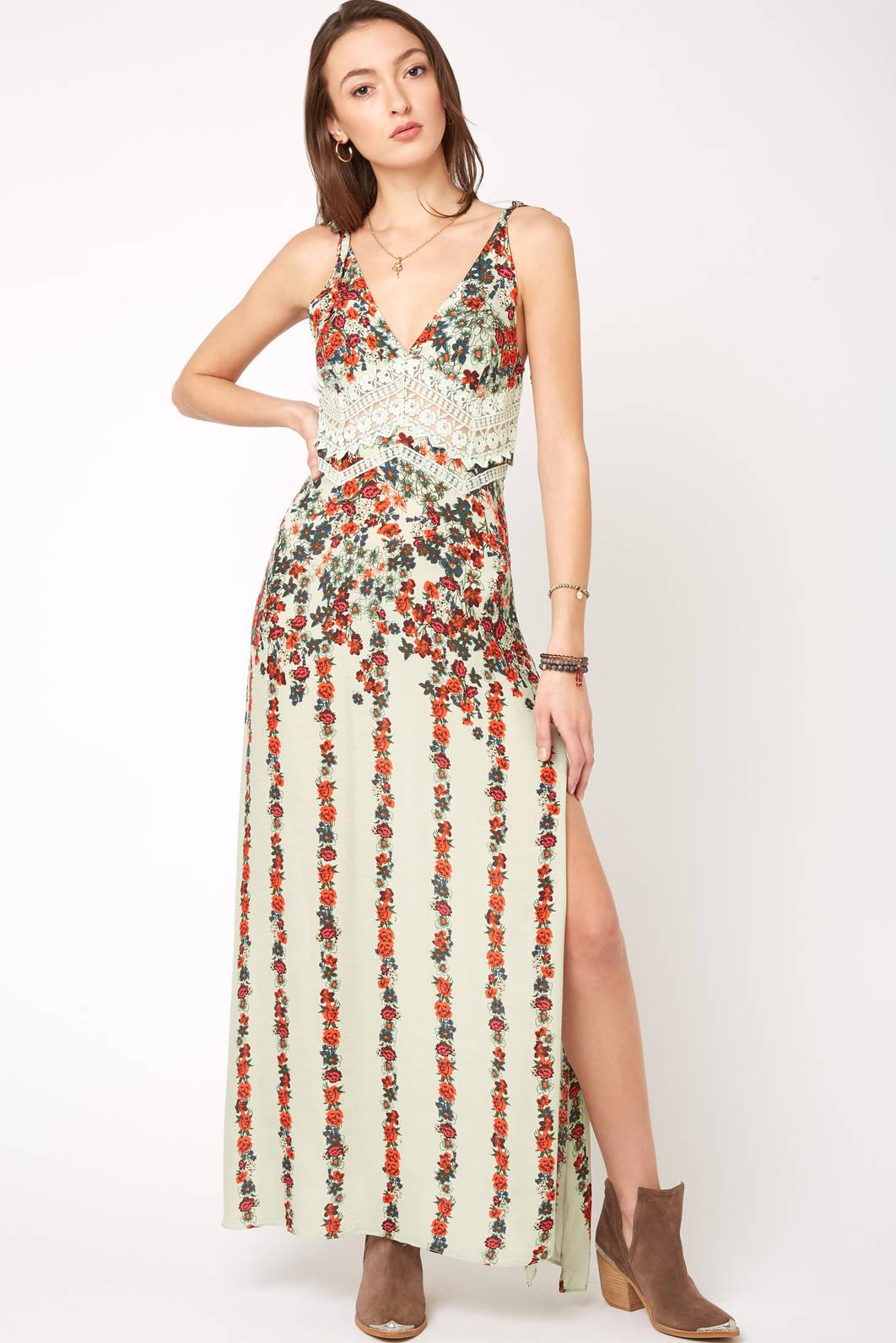 claire printed maxi slip