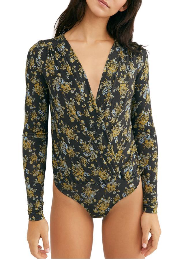 Free People Synthetic Women's Printed Turnt Bodysuit in ...