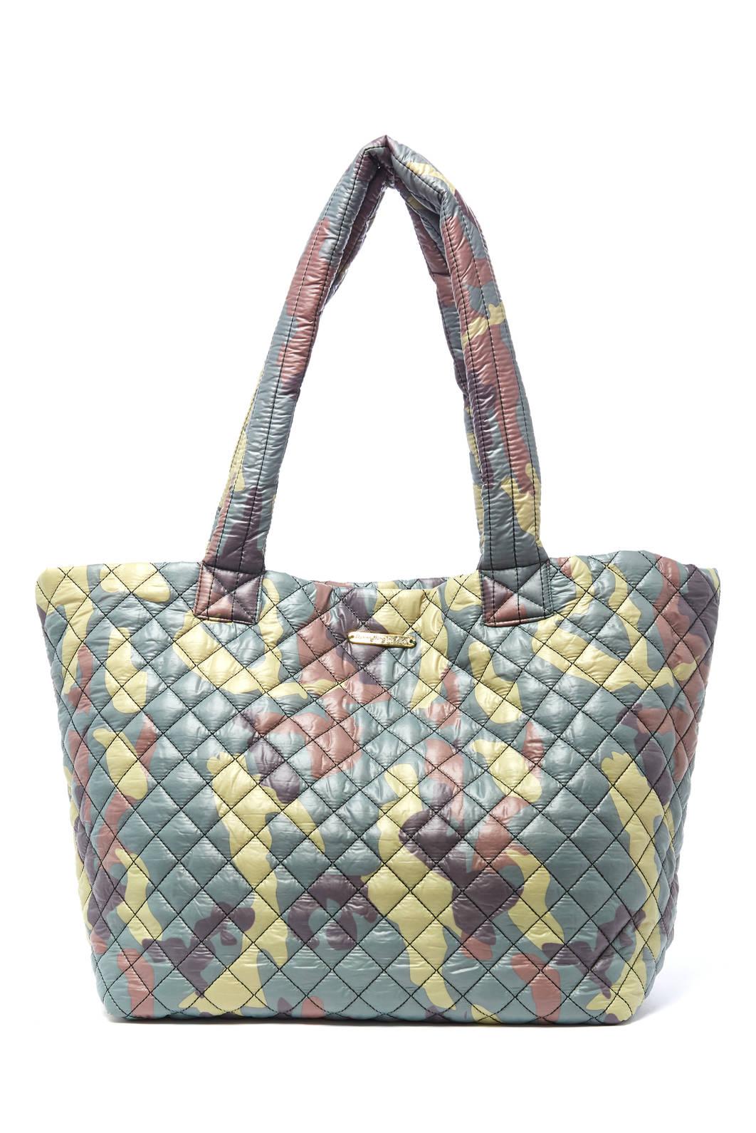 quilted camo tote bag
