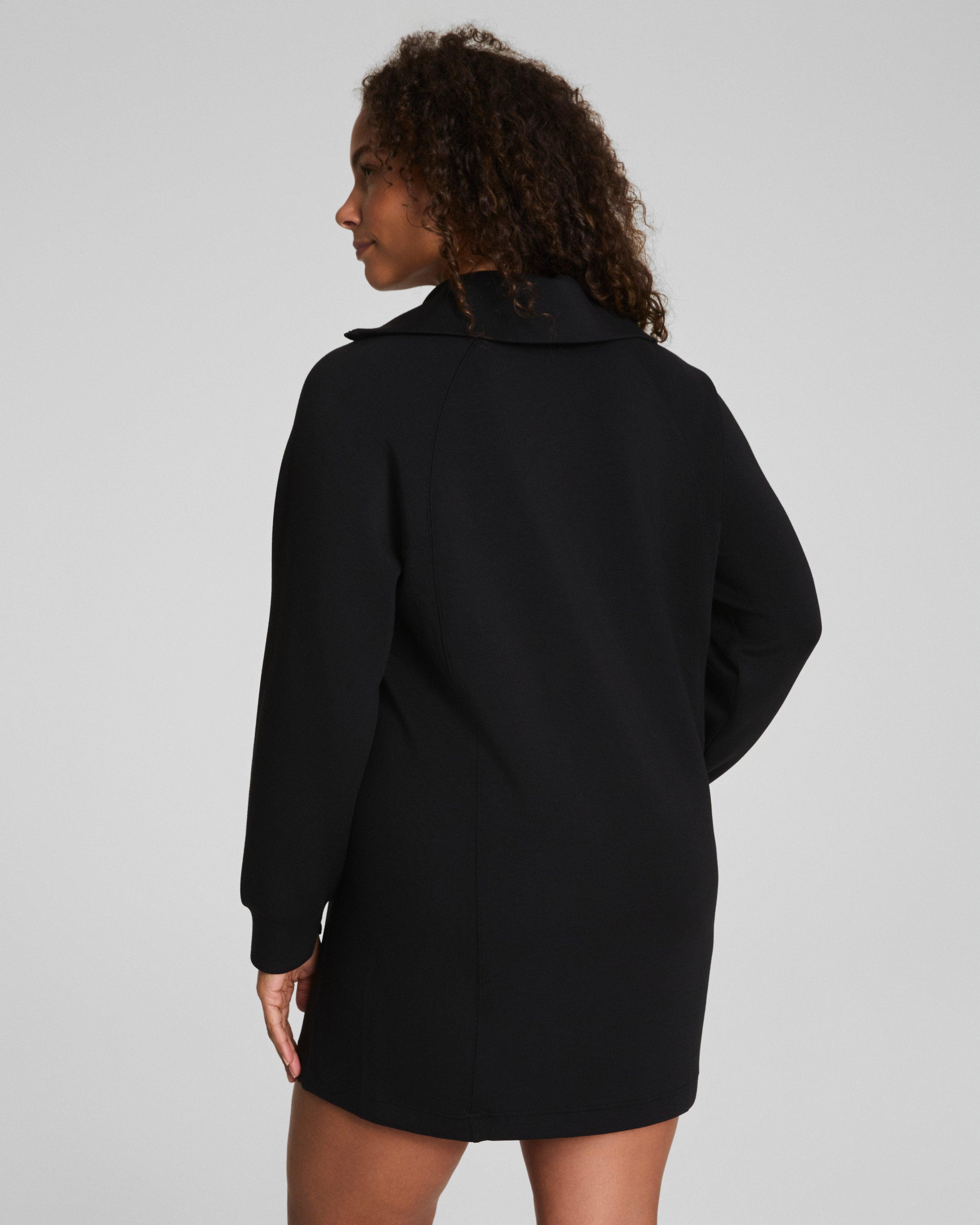 knee length dresses for ladies SPANX® Black Ponte Long Sleeve Mini Dress