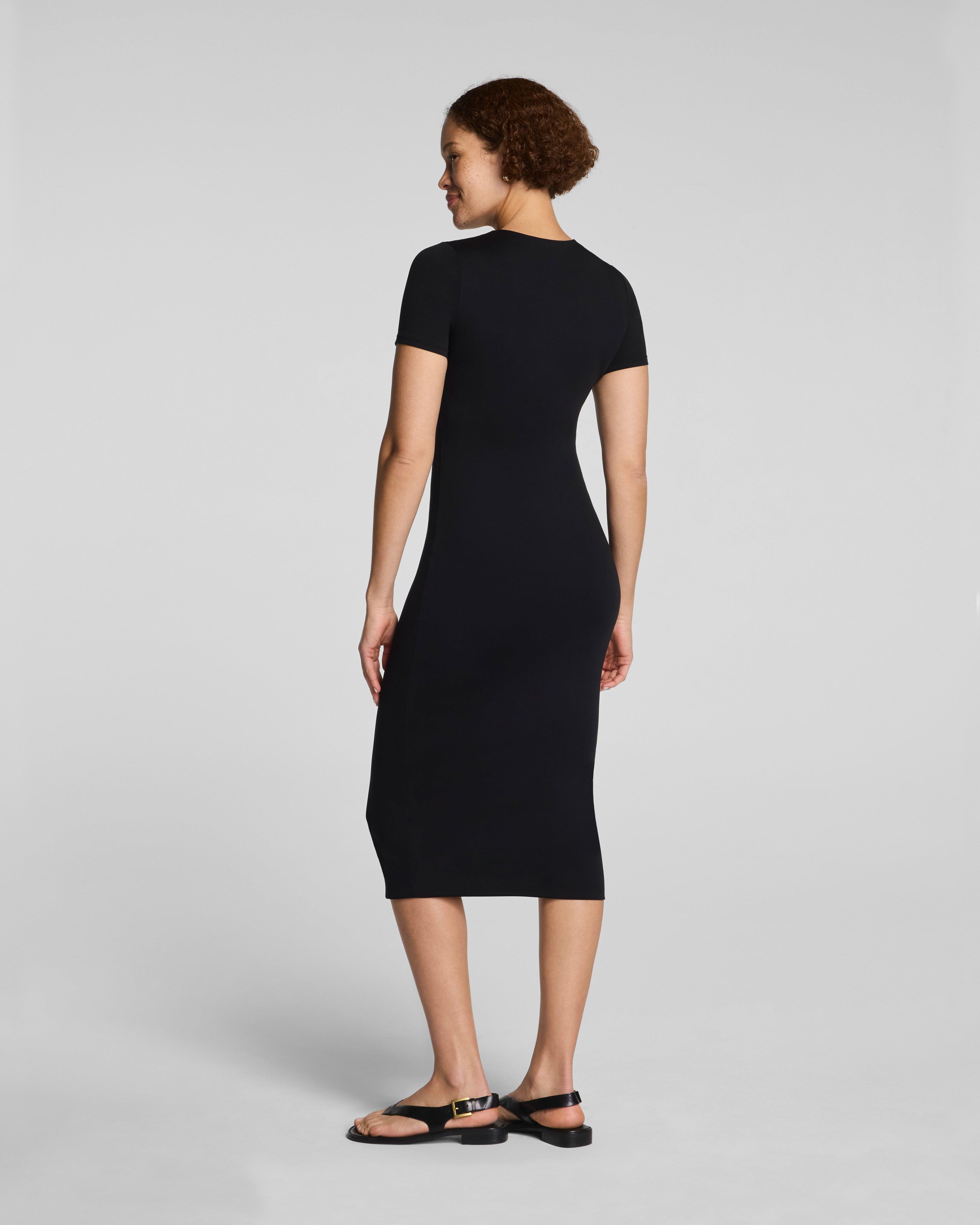knee length dresses for ladies Spanx Air Essentials Pique Polo Midi Dress  Bo & Company