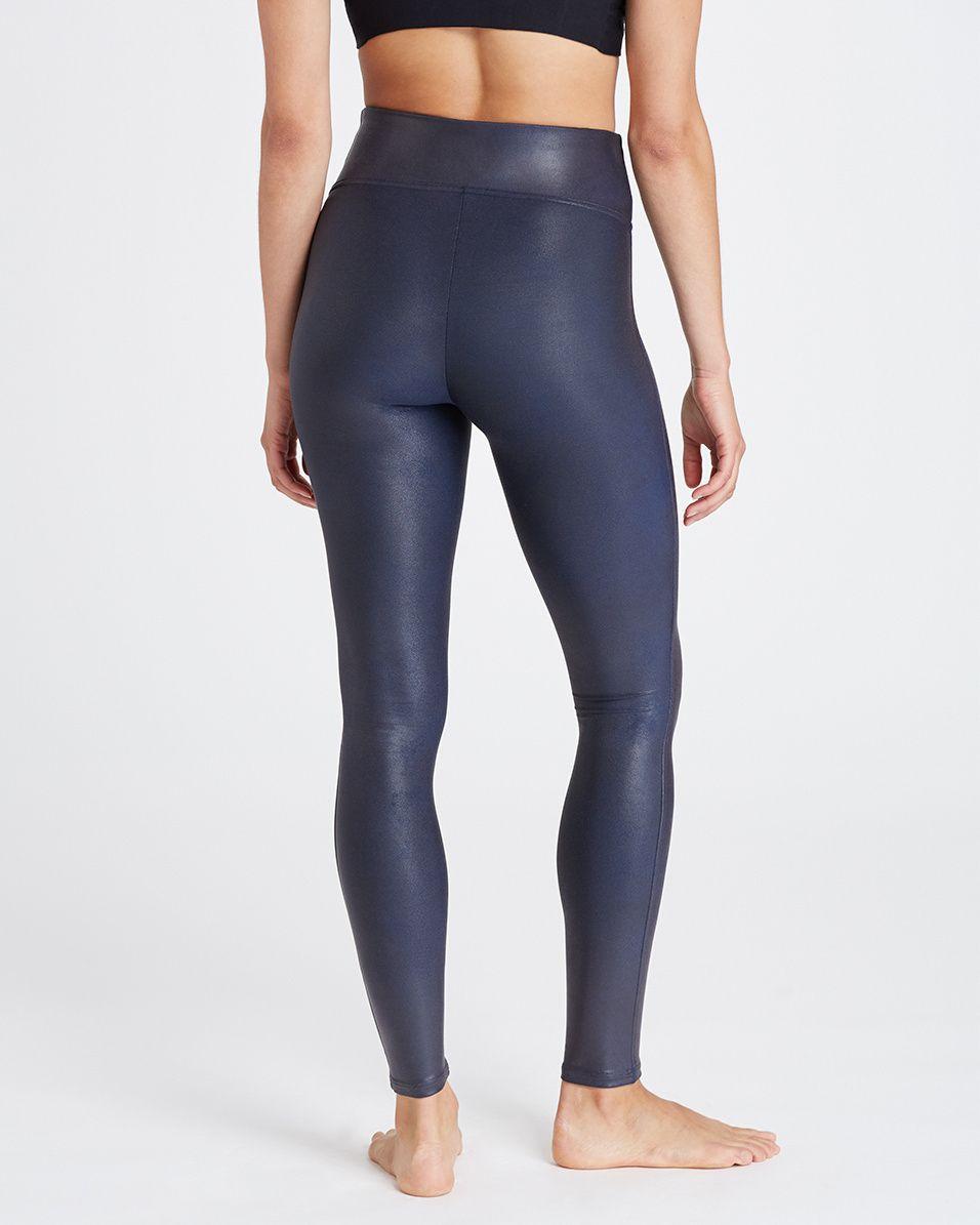 Spanx Faux Leather Leggings in Blue | Lyst