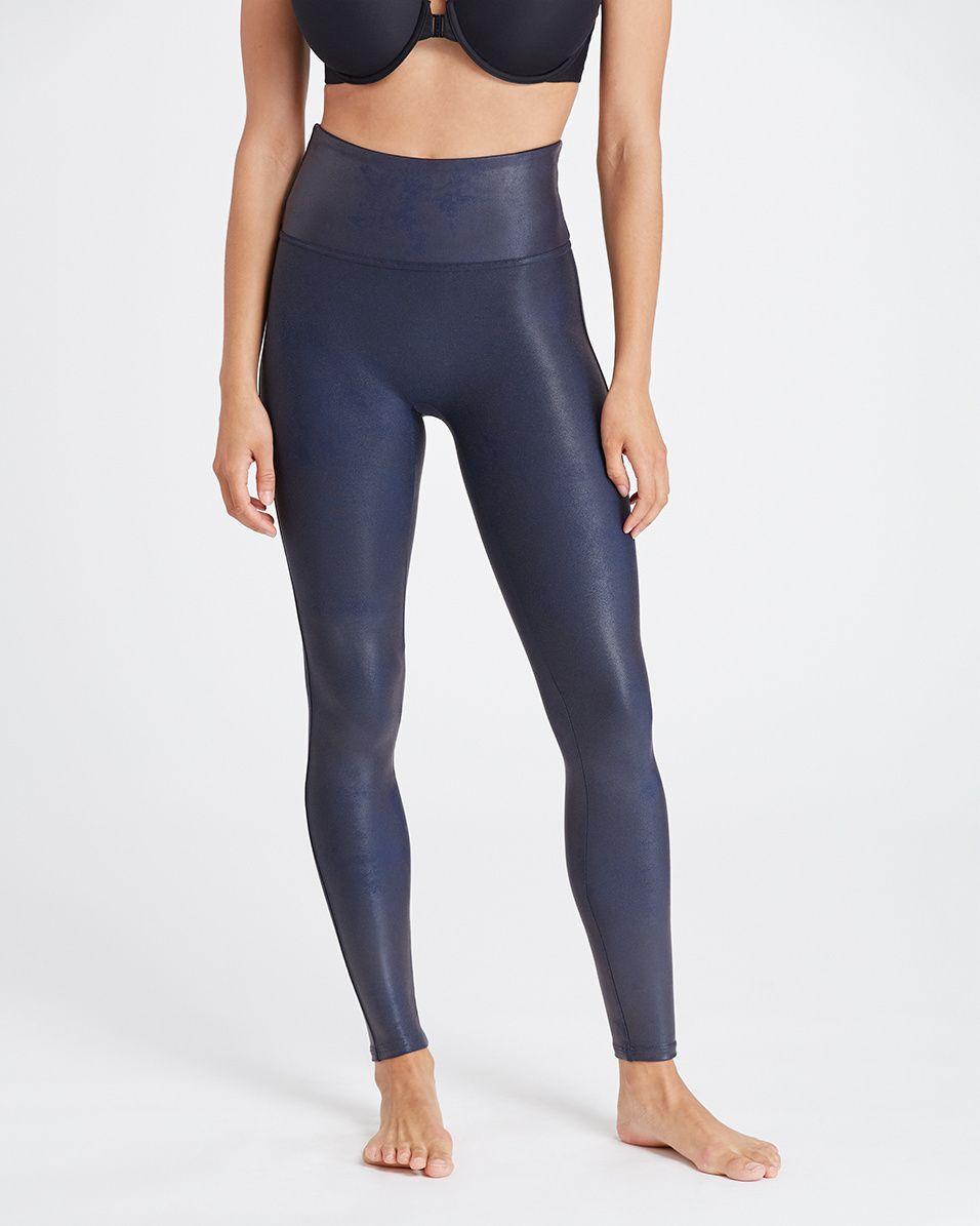 Spanx Faux Leather Leggings in Blue