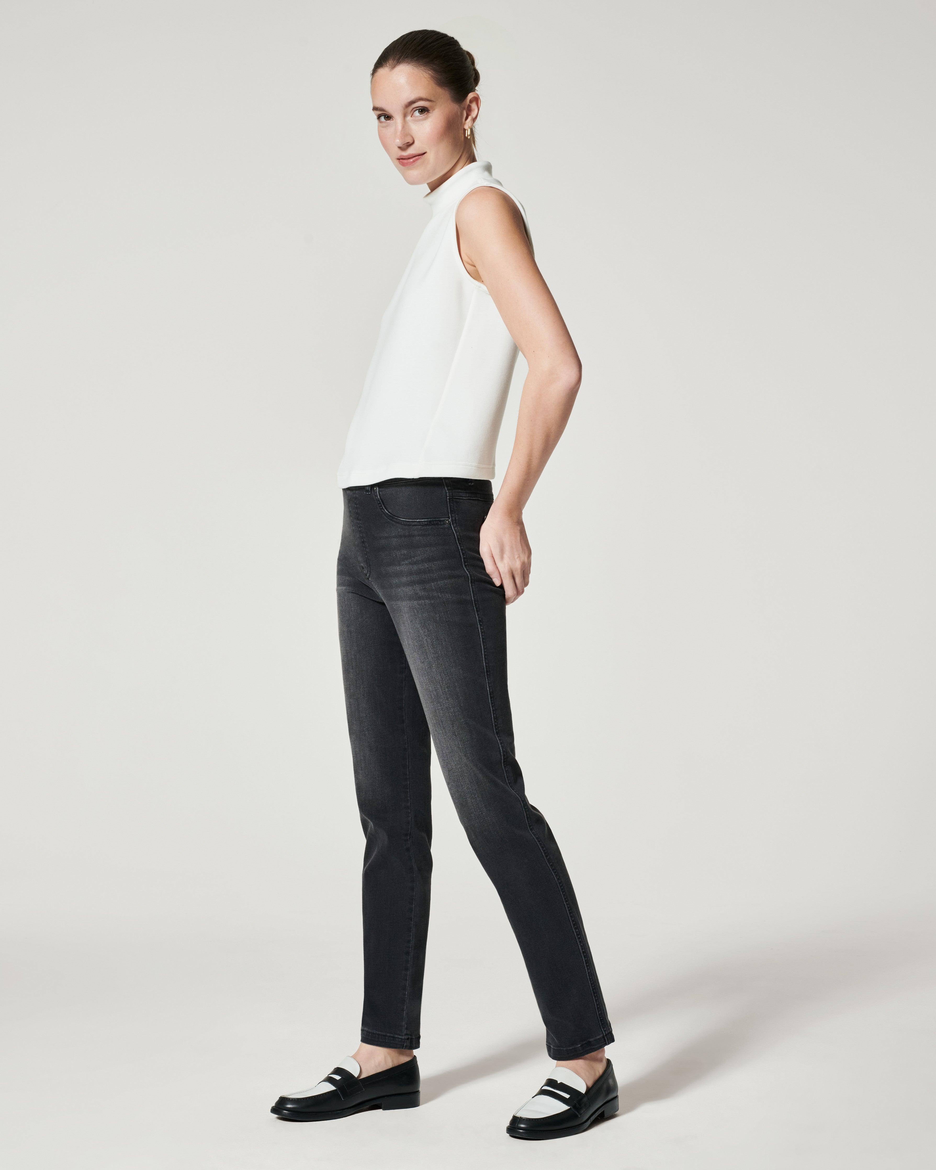 Spanx Ankle Straight Leg Jeans, Black Lyst