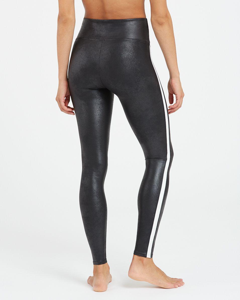 Spanx Faux Leather Side Stripe Leggings in Black - Save 30% - Lyst