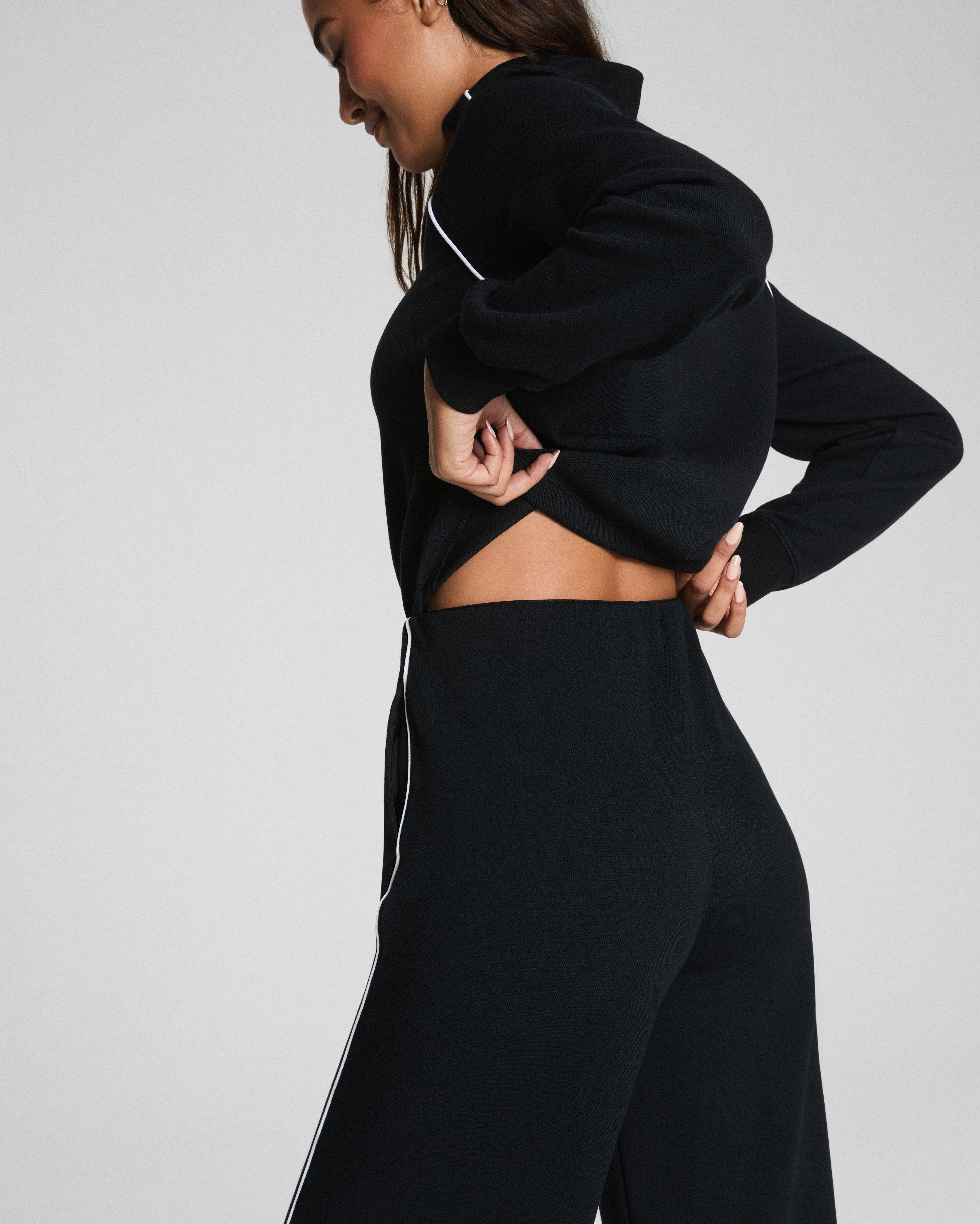 Spanx Airessentials Pique Half Zip Top Jumpsuit in Blue | Lyst