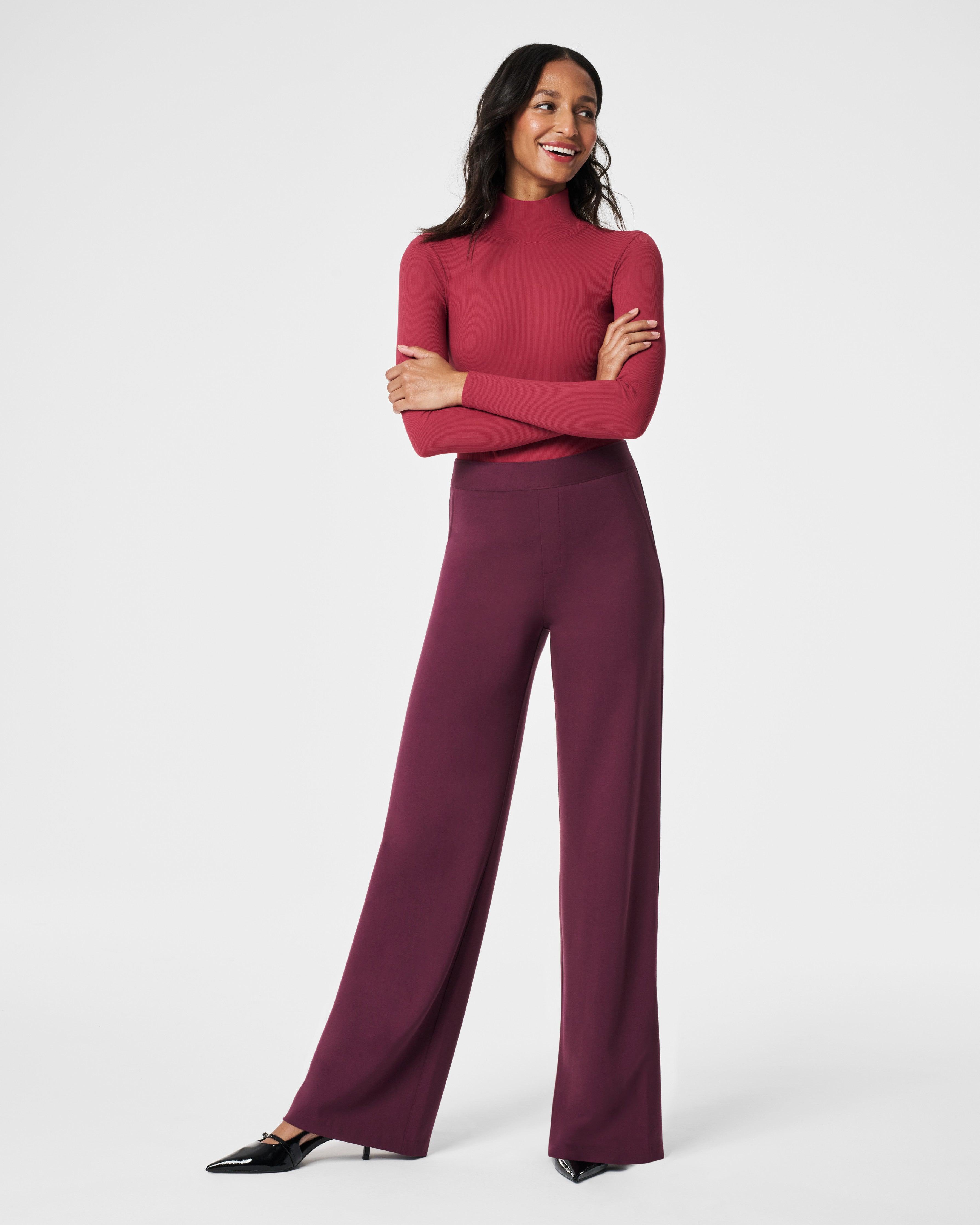 Spanx The Perfect Pant, Wide Leg in Red