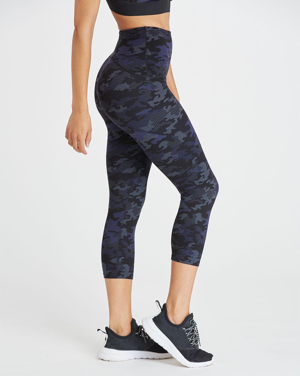 Spanx Cotton Booty Boost Active Cropped Leggings in Blue - Lyst