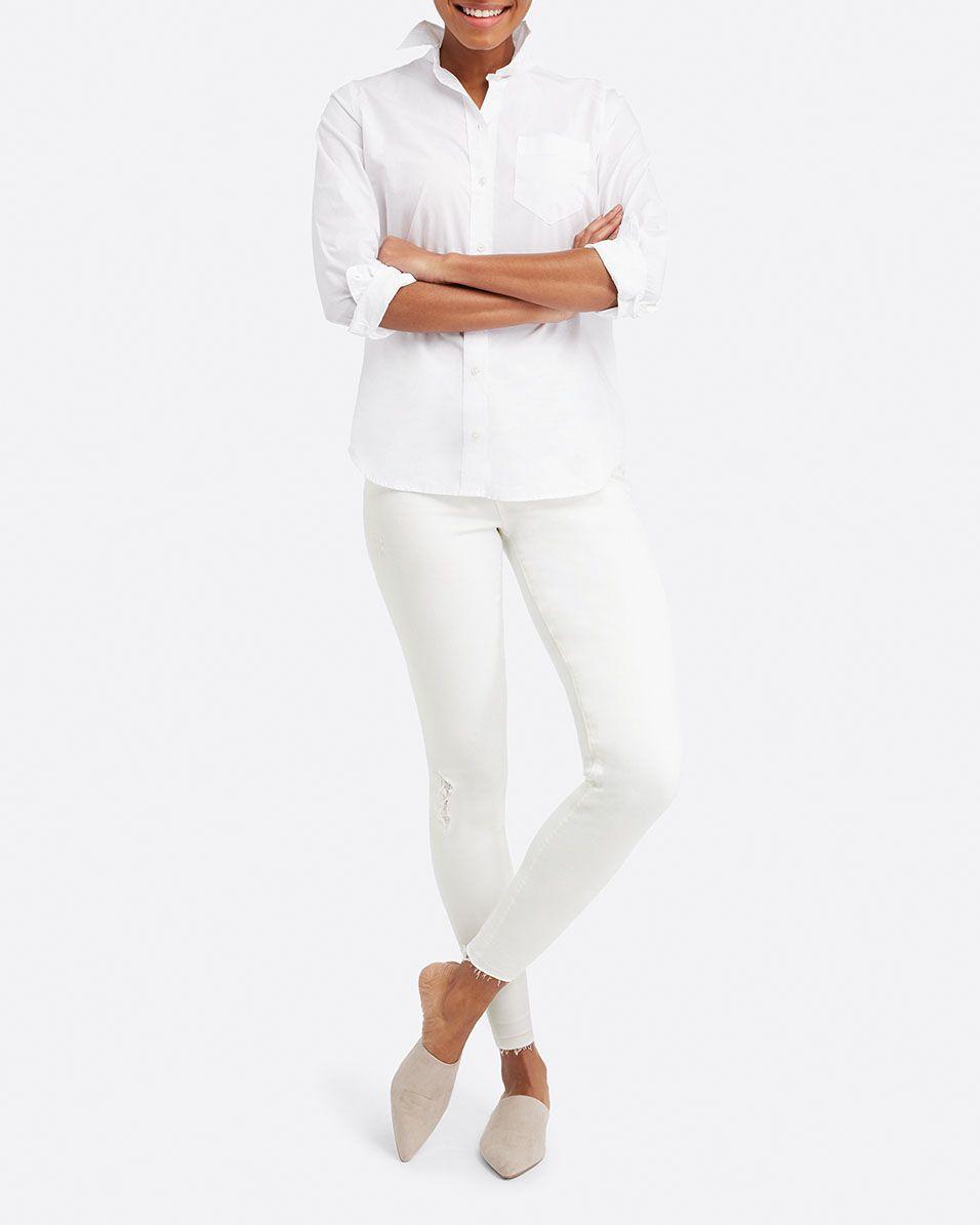 spanx distressed skinny jeans white