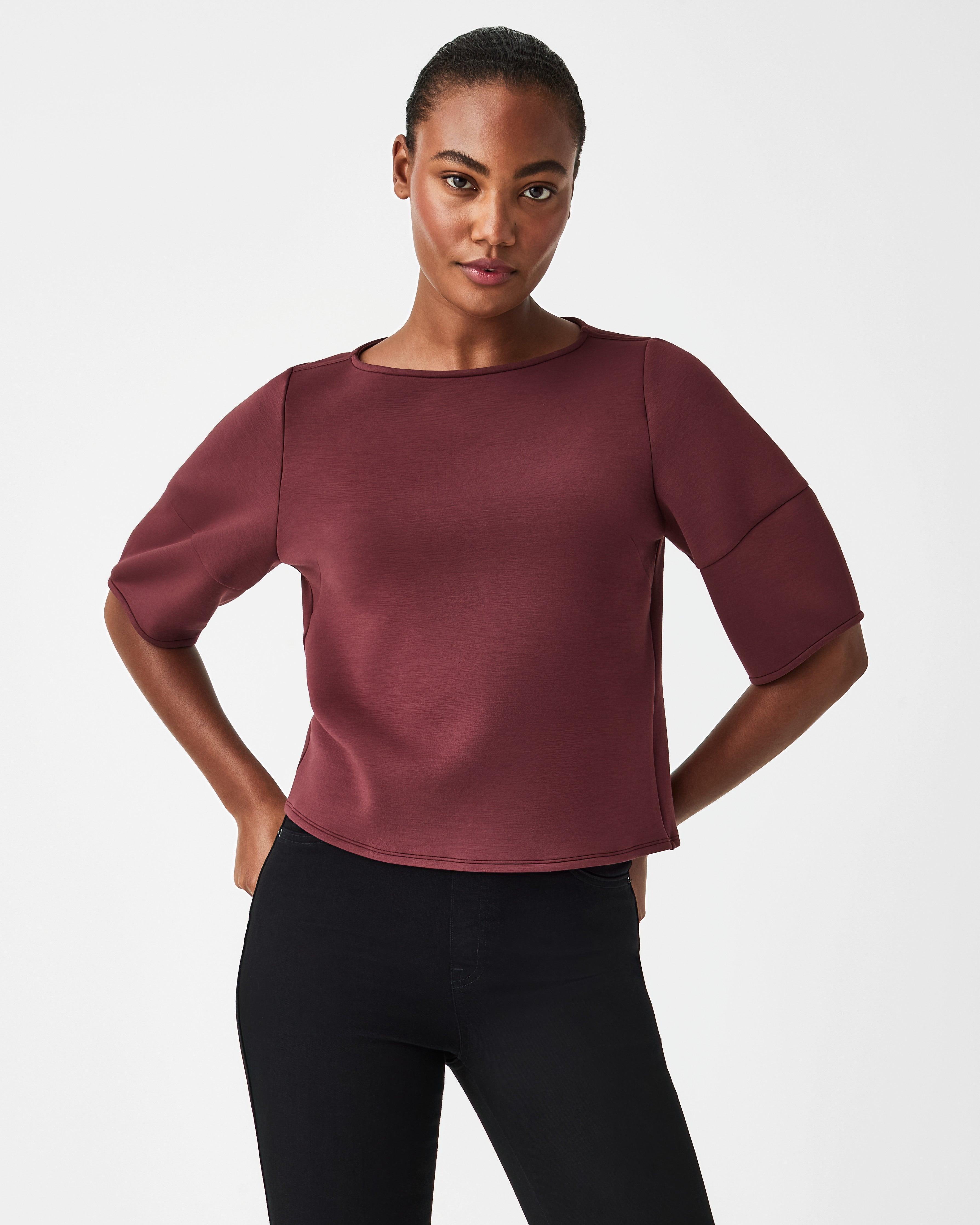 Spanx Airessentials Puff Sleeve 'at-the-hip' Top in Red | Lyst