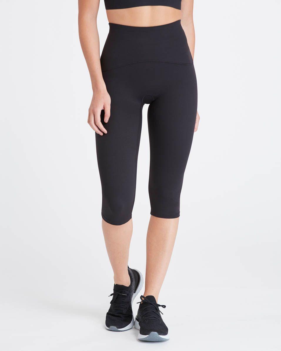 Spanx Cotton Booty Boost Active Knee Leggings in Black - Lyst