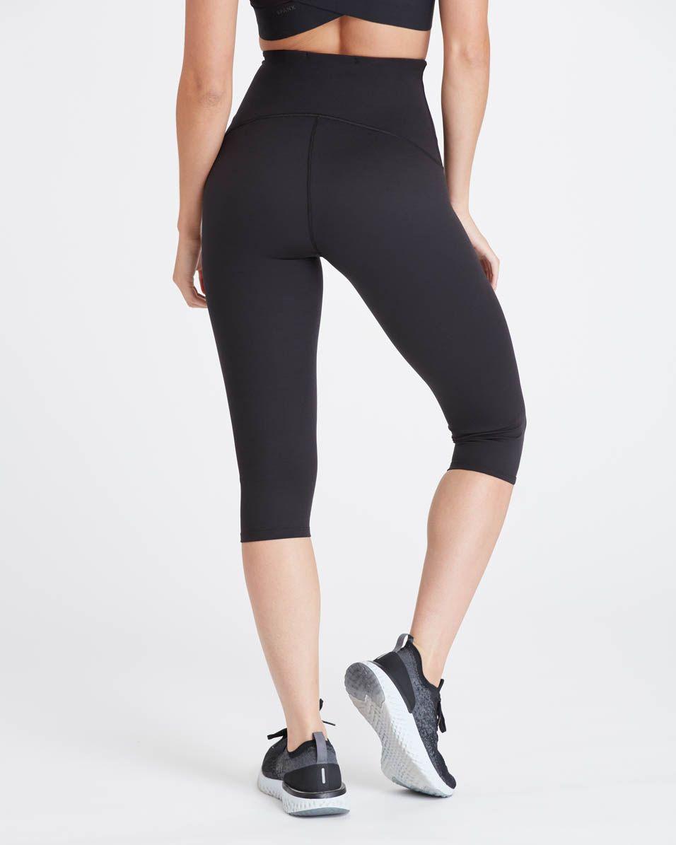 Spanx Cotton Booty Boost Active Knee Leggings in Black - Lyst